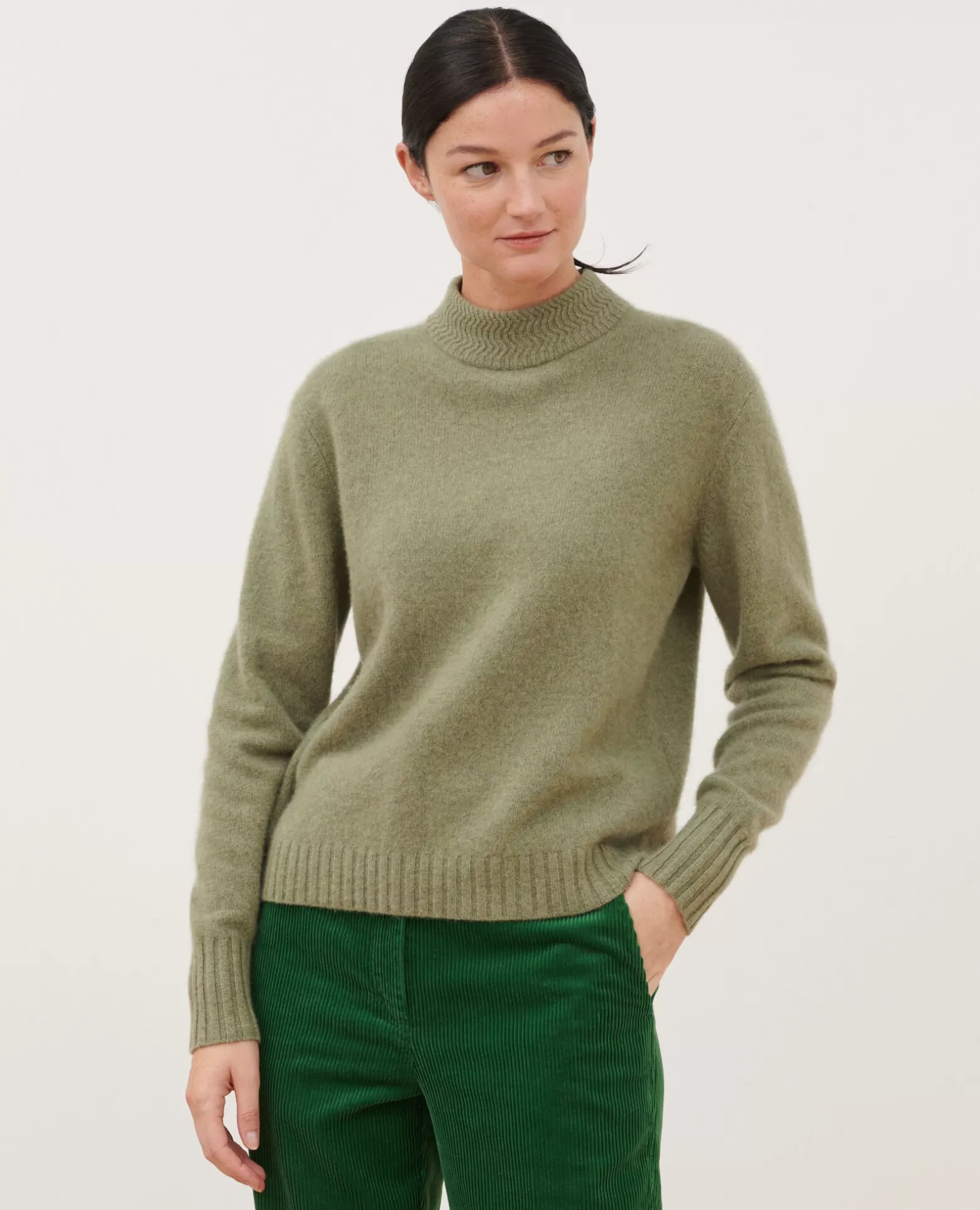 Maille | Comptoir des Cotonniers Pull Col Montant En Cachemire 8839 33 Khaki