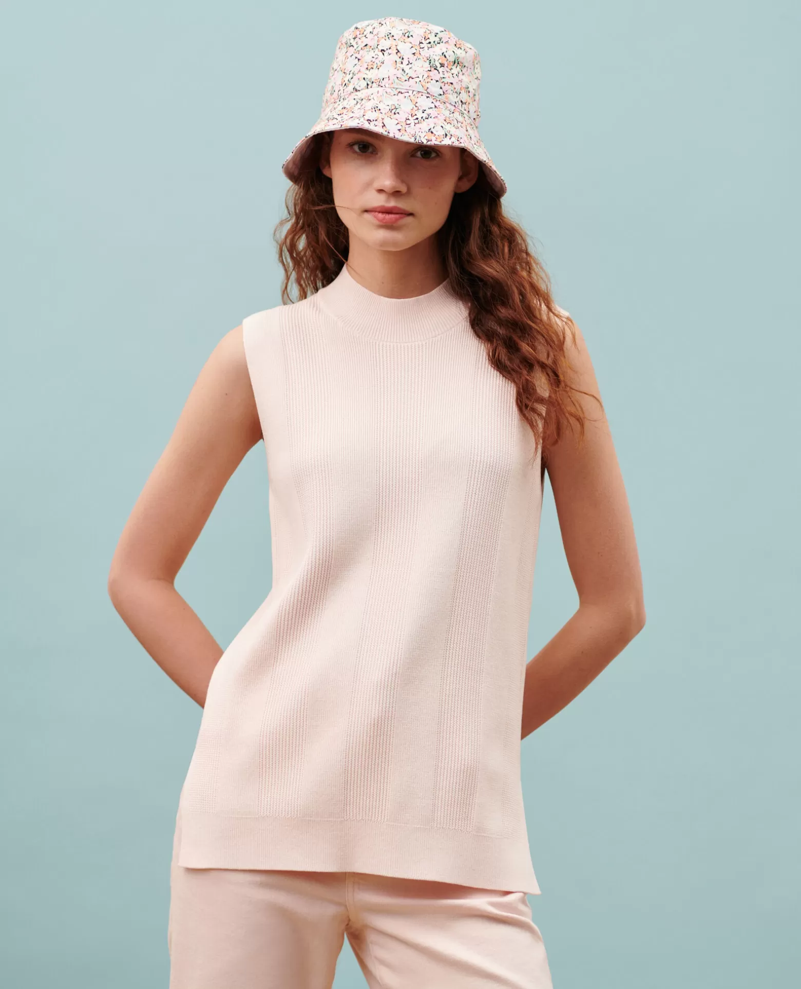 Maille | Comptoir des Cotonniers Pull Debardeur En Coton 0100 Pink Marshmallow