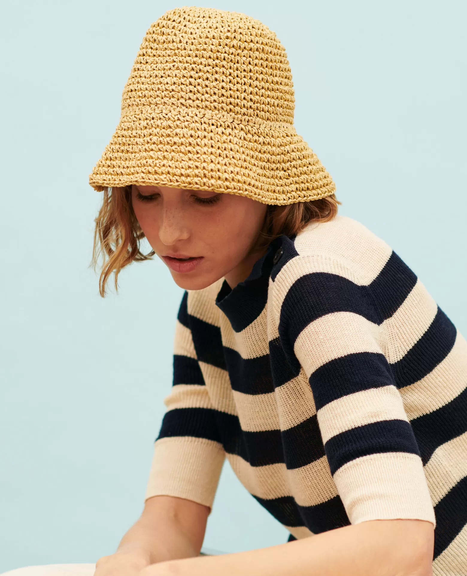 Maille | Comptoir des Cotonniers Pull Manches Courtes En Lin 0692 Night_Sky_Stripes