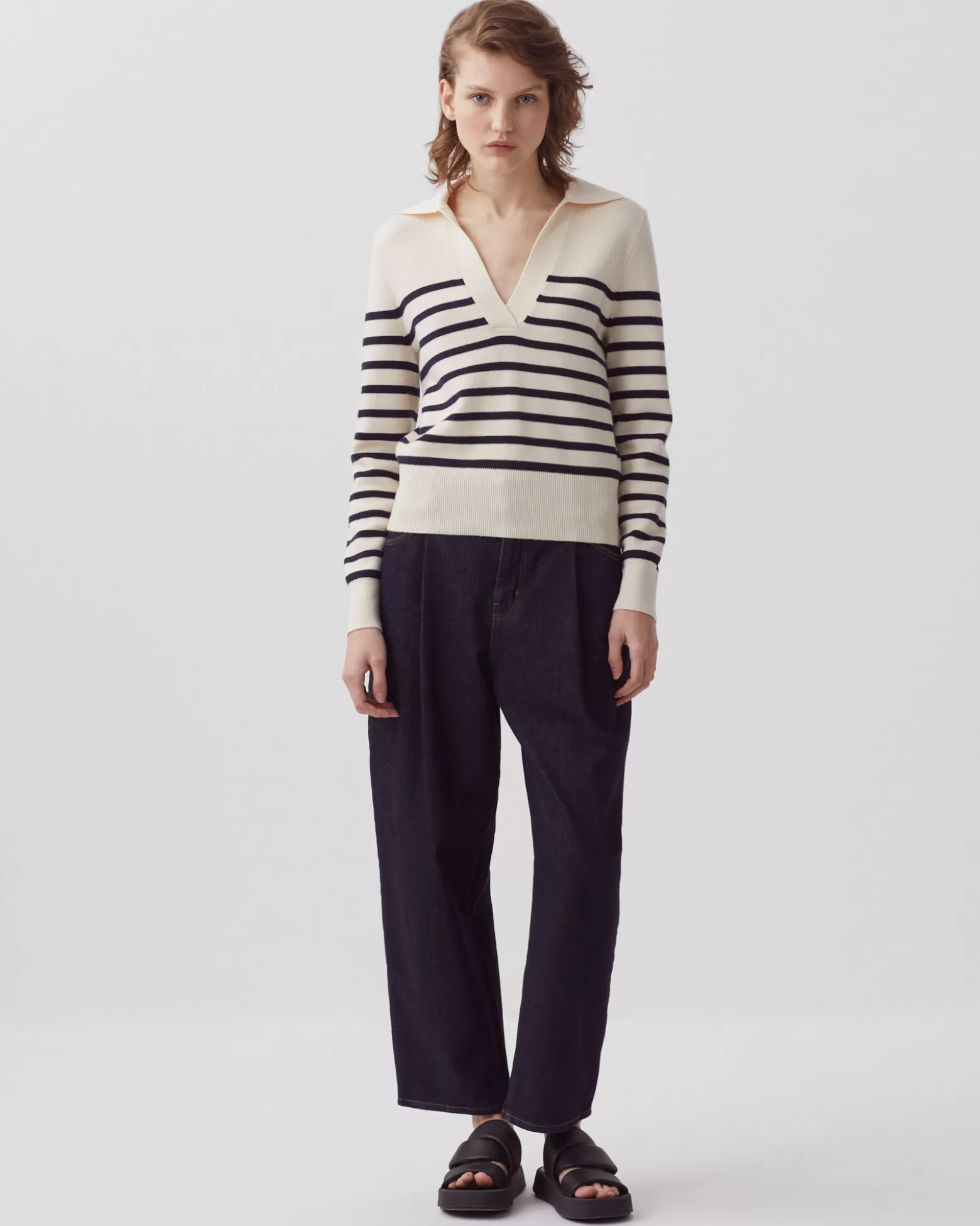 Maille | Comptoir des Cotonniers Pull Mariniere En Laine Merinos 5185 Stp_Jtst_Nsky