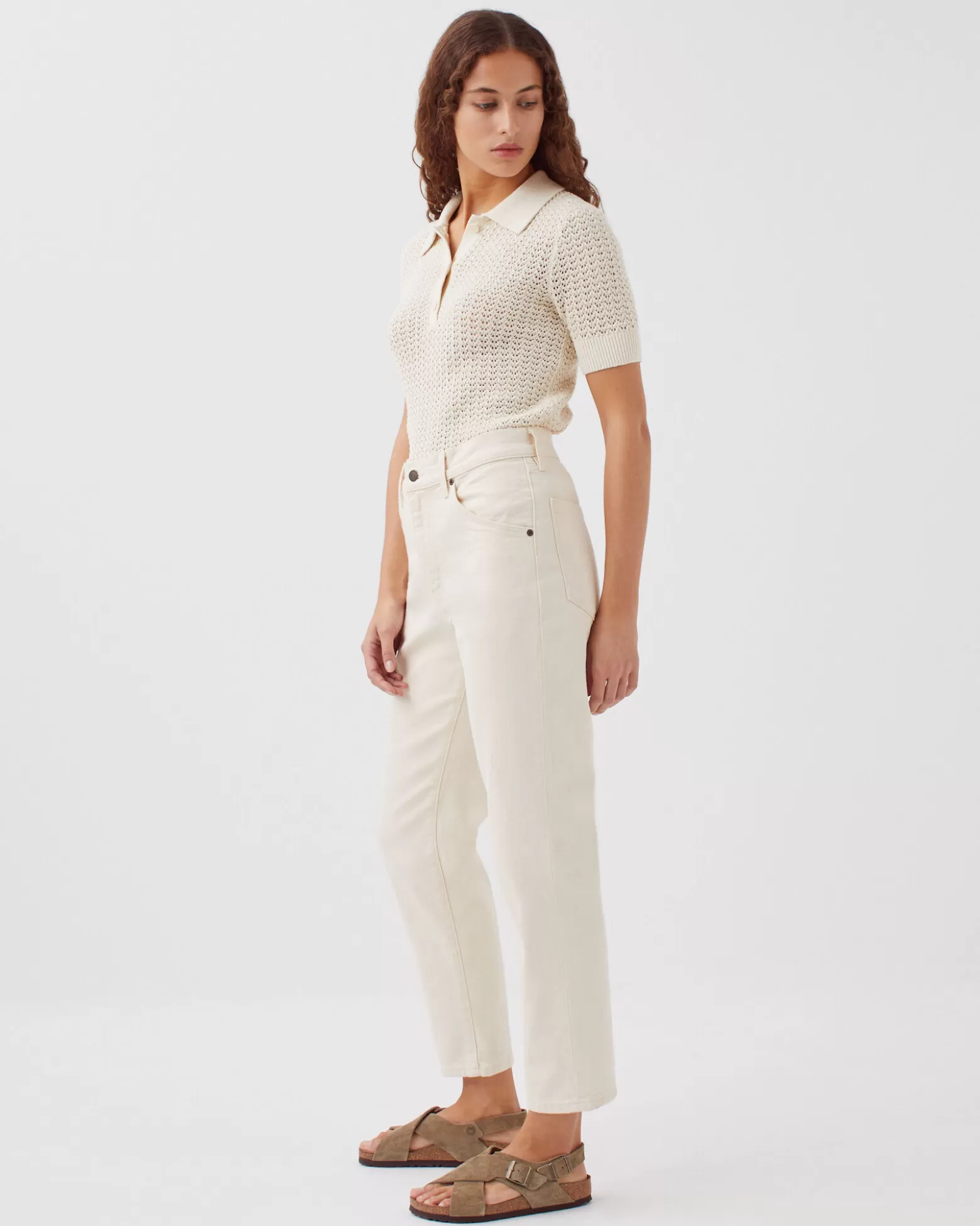 Jeans | Comptoir des Cotonniers Rita - Slouchy - Jean Ample En Coton 8904 01_Offwhite