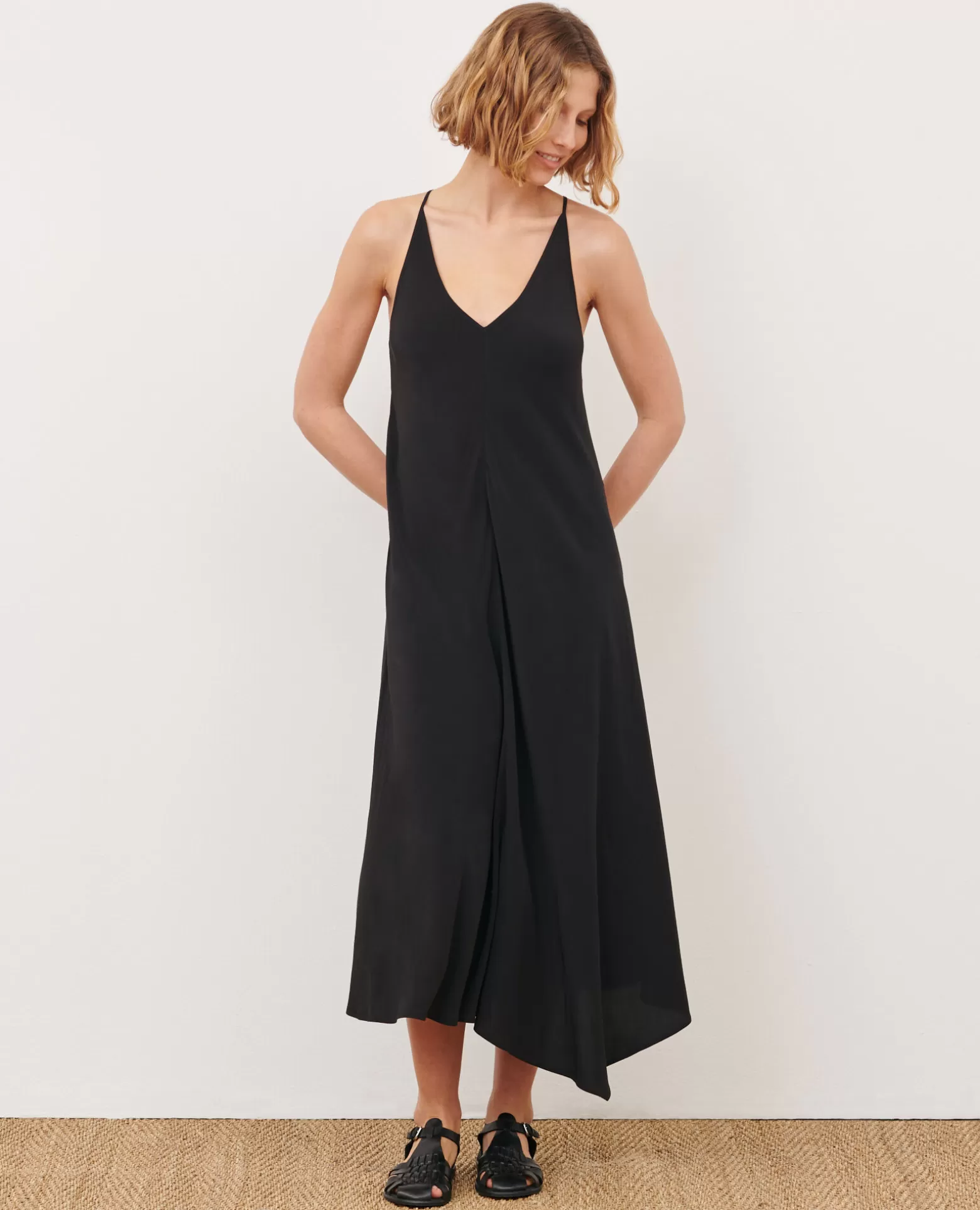 Robes | Comptoir des Cotonniers Robe Asymetrique Fluide 0093 Black