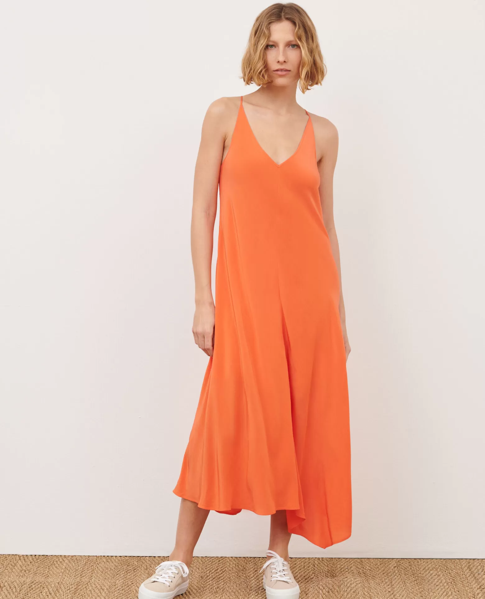 Robes | Comptoir des Cotonniers Robe Asymetrique Fluide 0250 Tiger Lily Orange