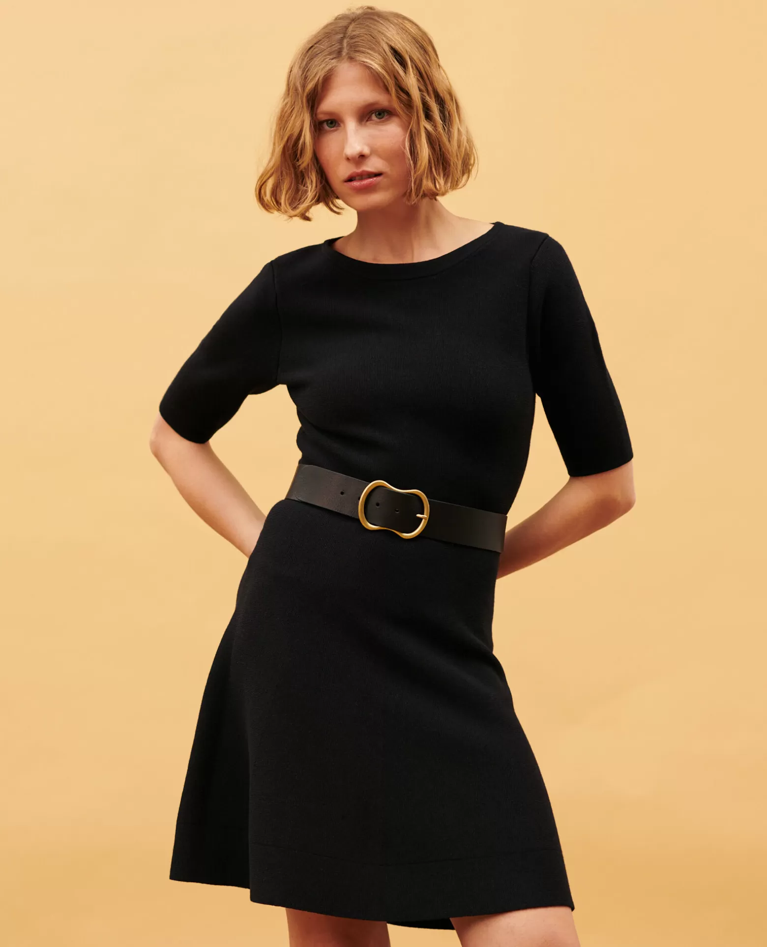 Robes | Comptoir des Cotonniers Robe Courte En Laine 8824 09 Black