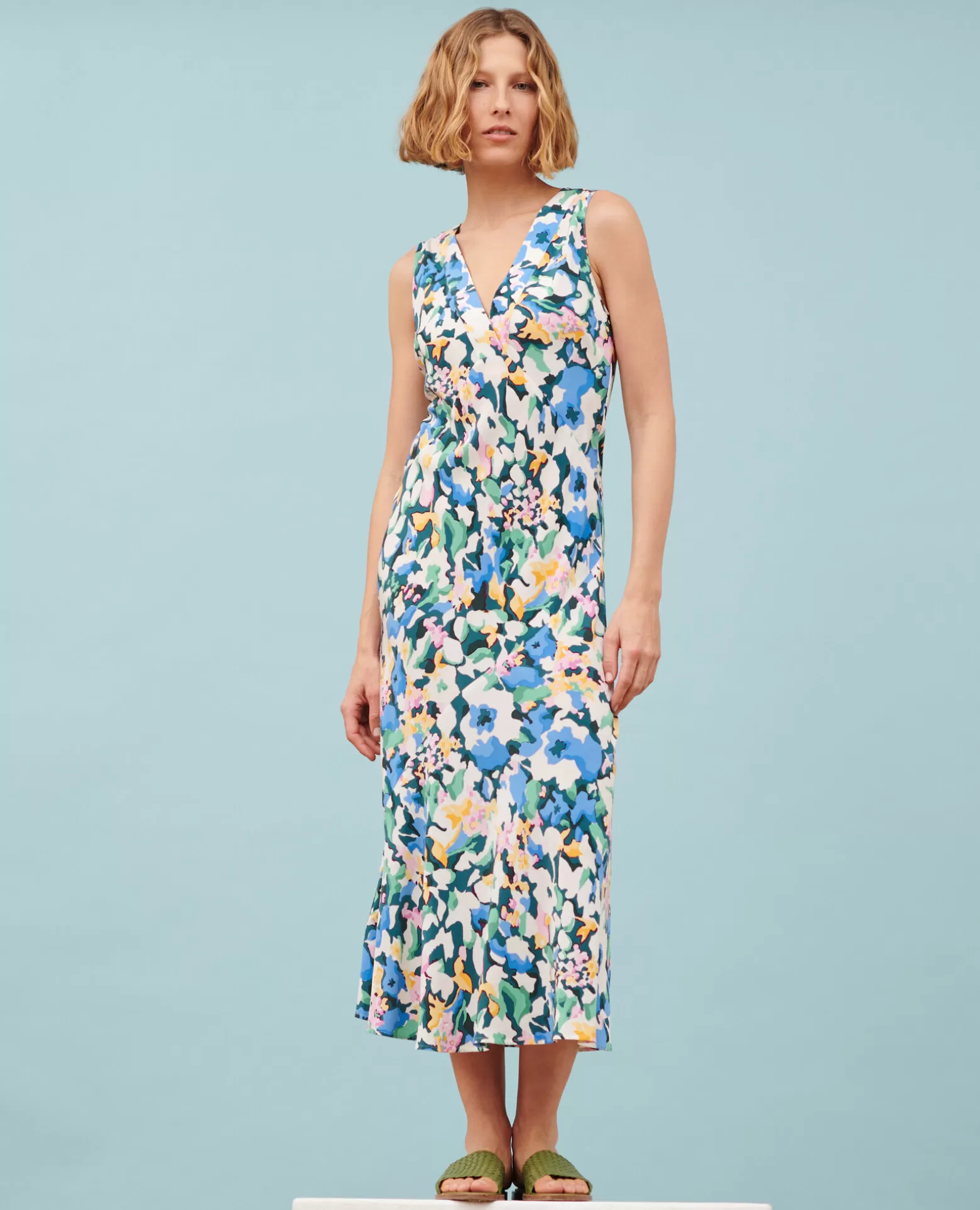 Robes | Comptoir des Cotonniers Robe Longue Fluide A610 Eden Blue