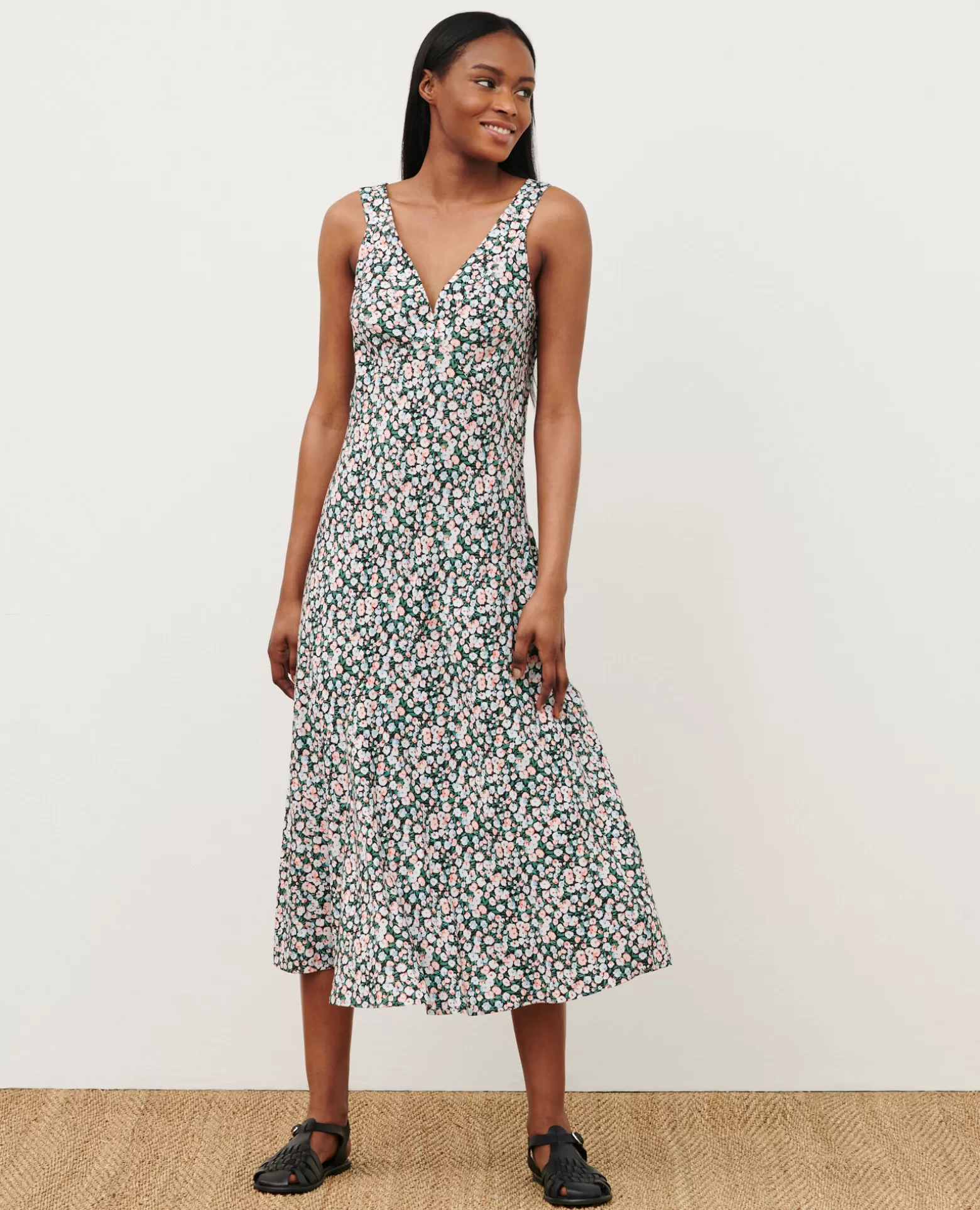 Robes | Comptoir des Cotonniers Robe Longue Imprimee 7300D 119 Print Blue