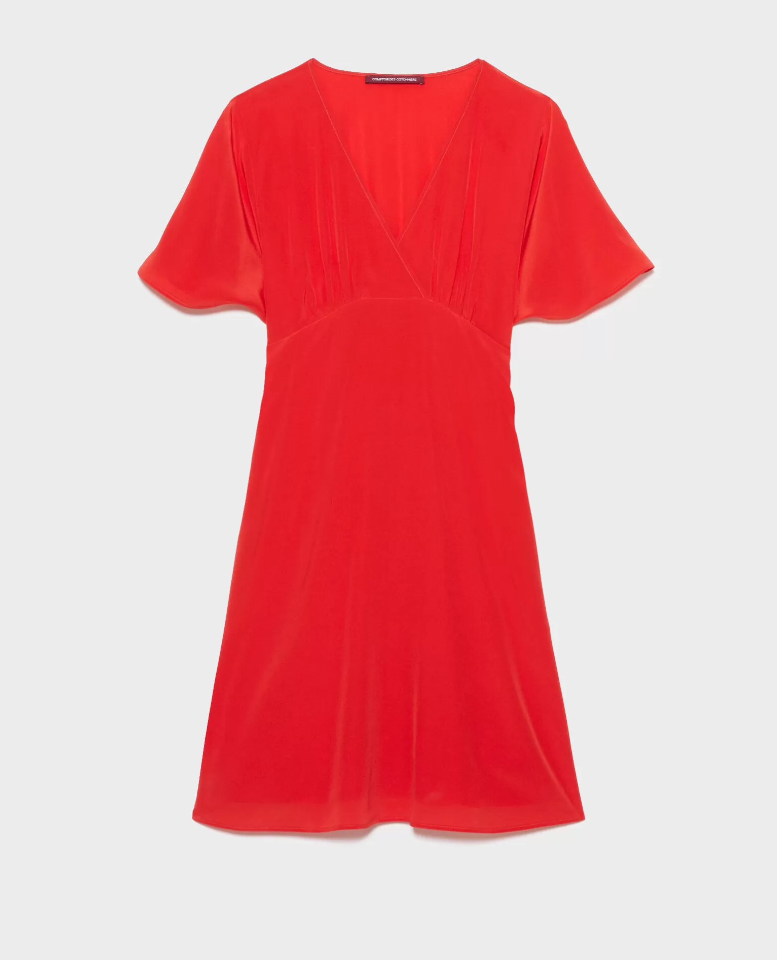 Robes | Comptoir des Cotonniers Robe Midi En Soie 7024C 14 Red
