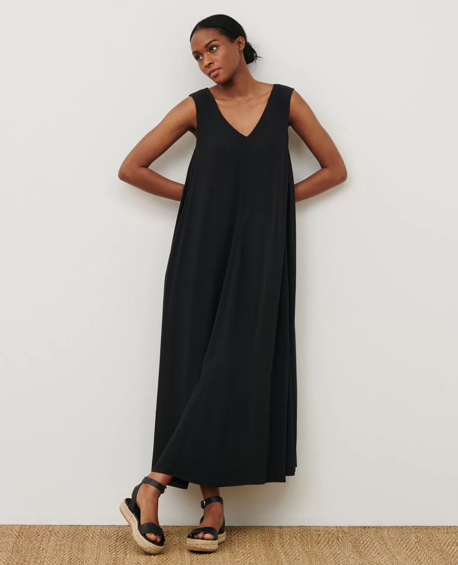 Robes | Comptoir des Cotonniers Robe Trapeze Fluide 0093 Black