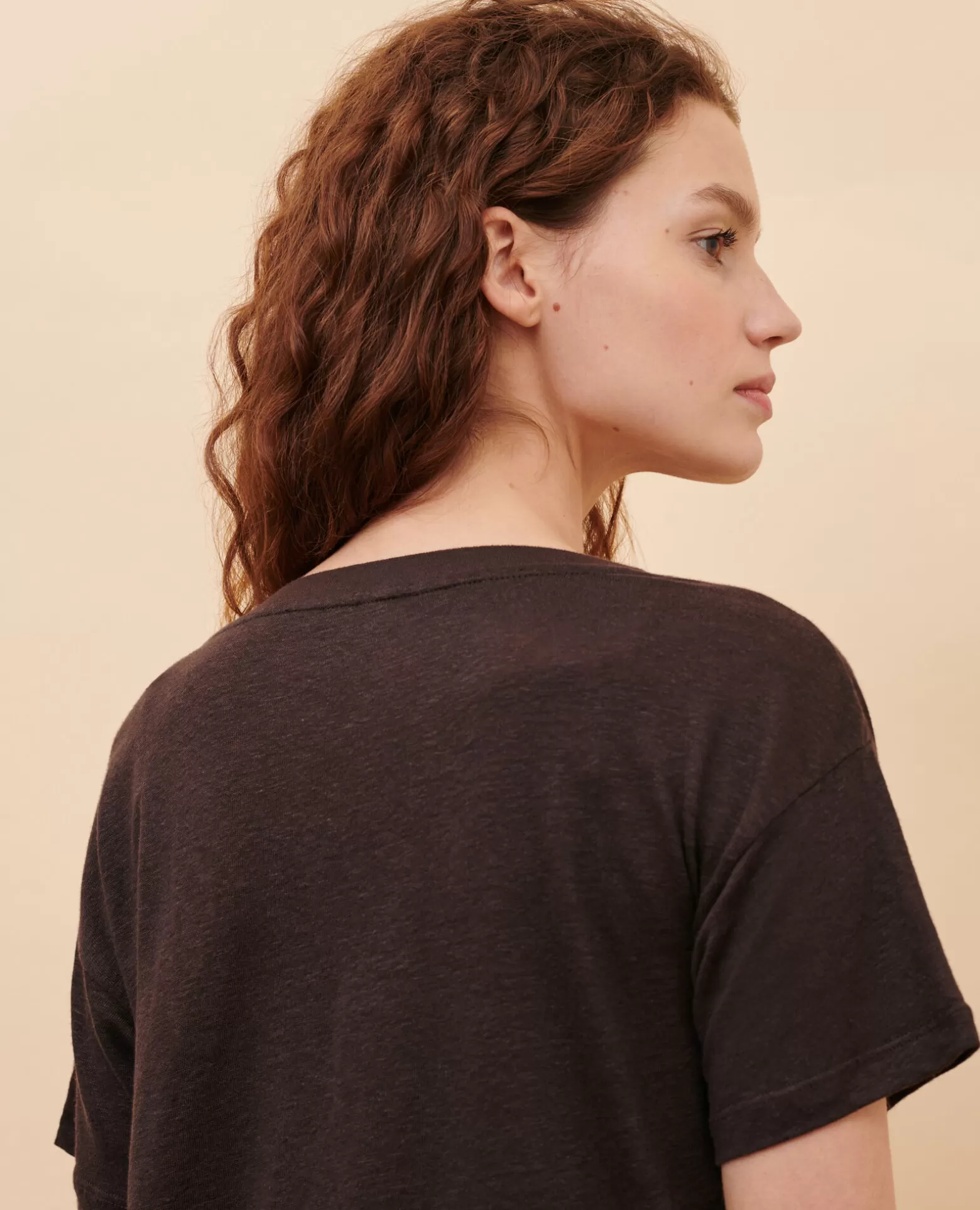 Tops | Comptoir des Cotonniers Sarah - T-Shirt En Lin Mole