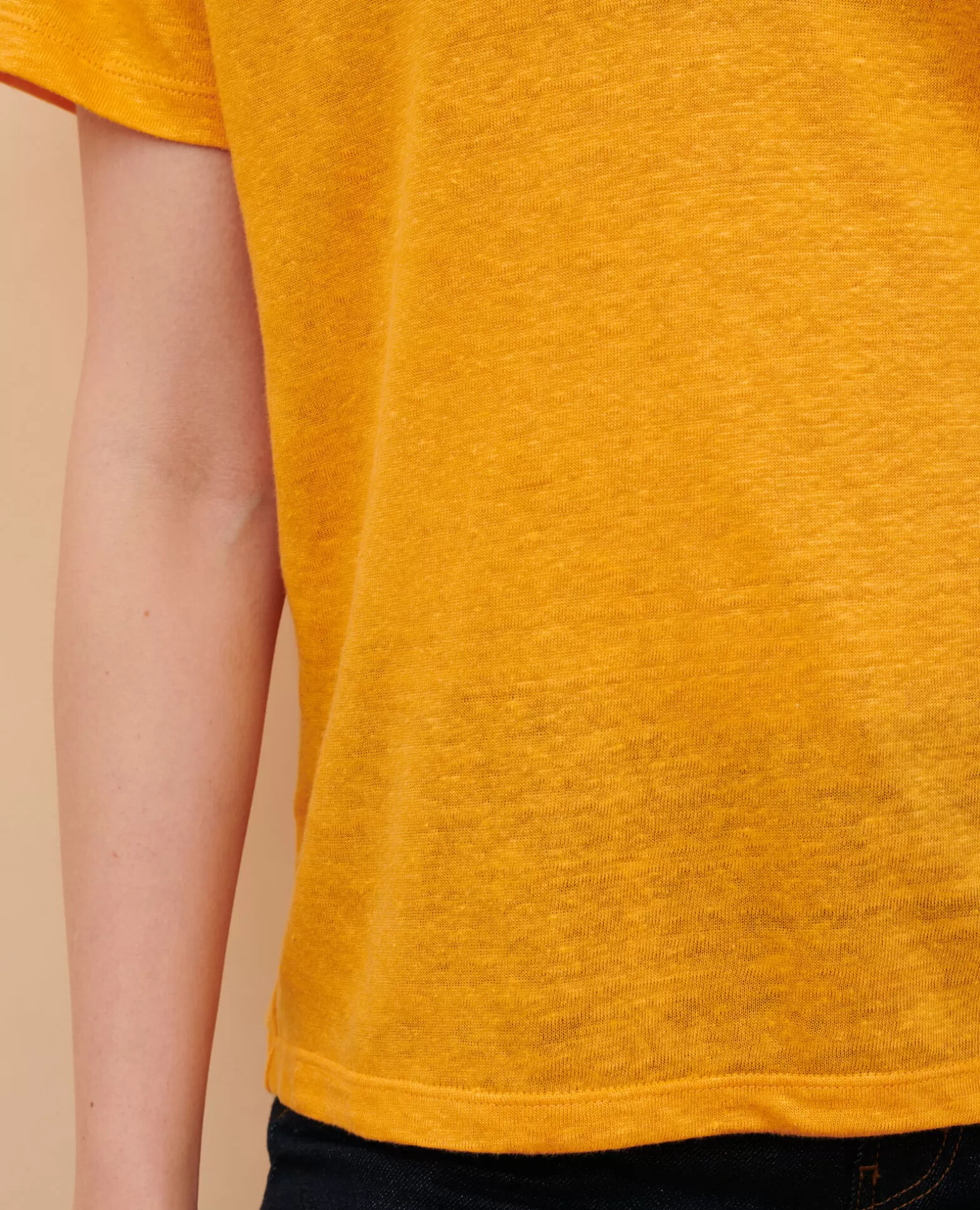 Tops | Comptoir des Cotonniers Sarah - T-Shirt En Lin 23 Orange
