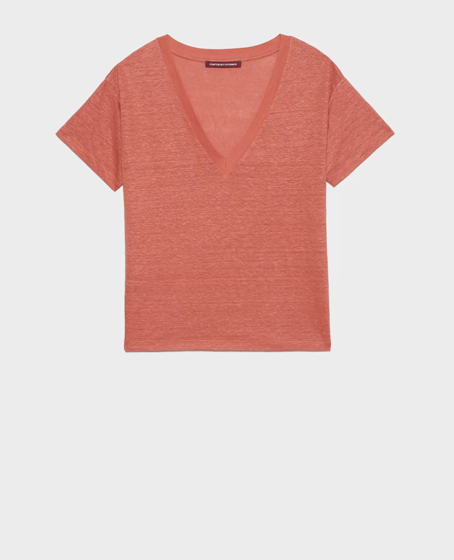 Tops | Comptoir des Cotonniers Sarah - T-Shirt En Lin 19 Wine