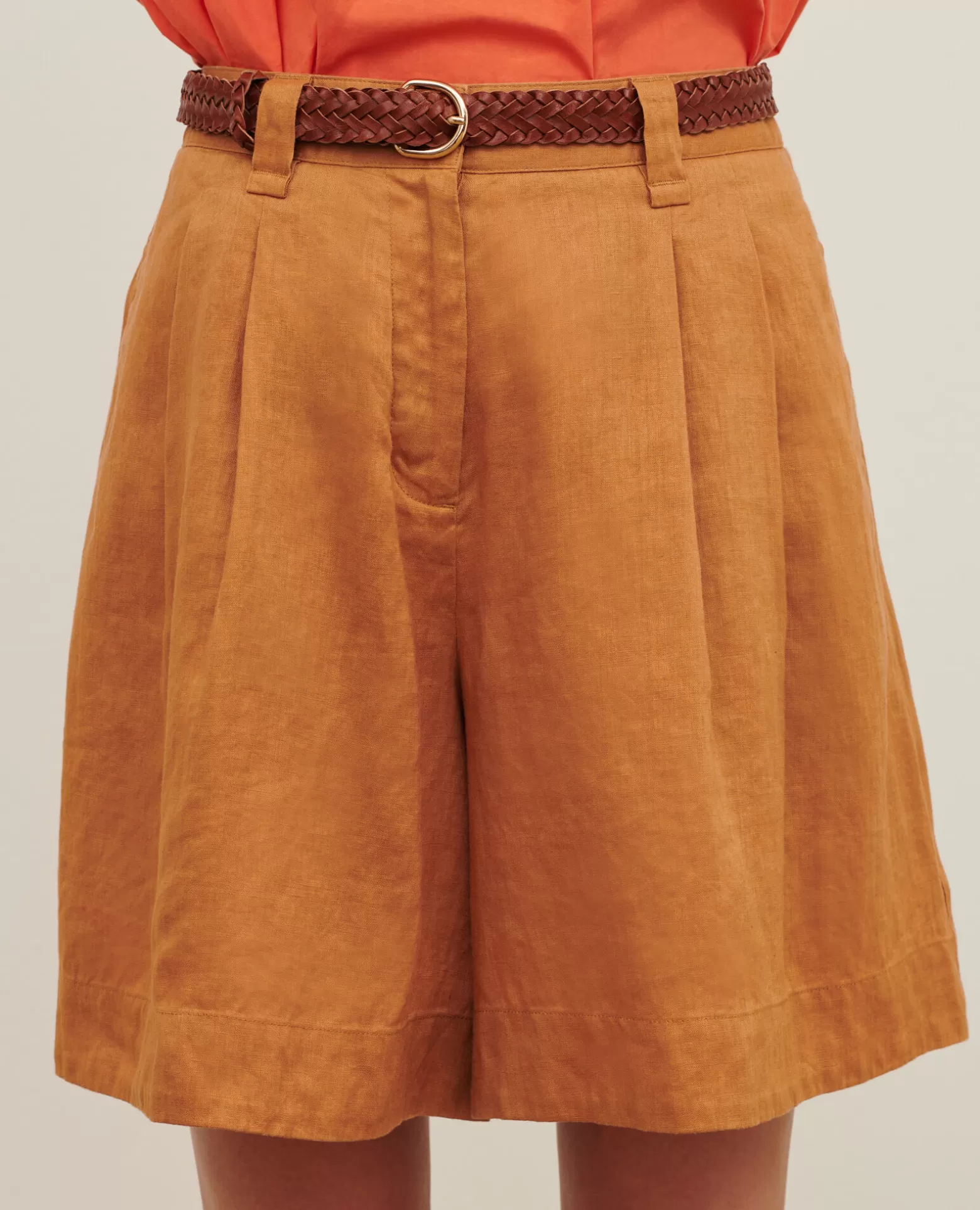 Jupes & Shorts | Comptoir des Cotonniers Short Ample En Lin 0320 Almond Brown