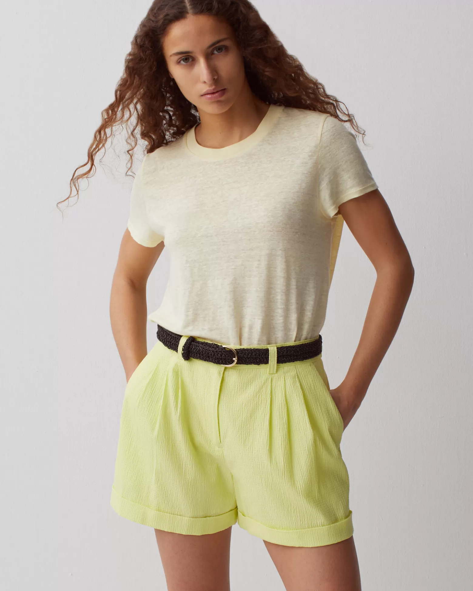 Jupes & Shorts | Comptoir des Cotonniers Short En Coton 0421 Charlock Yellow