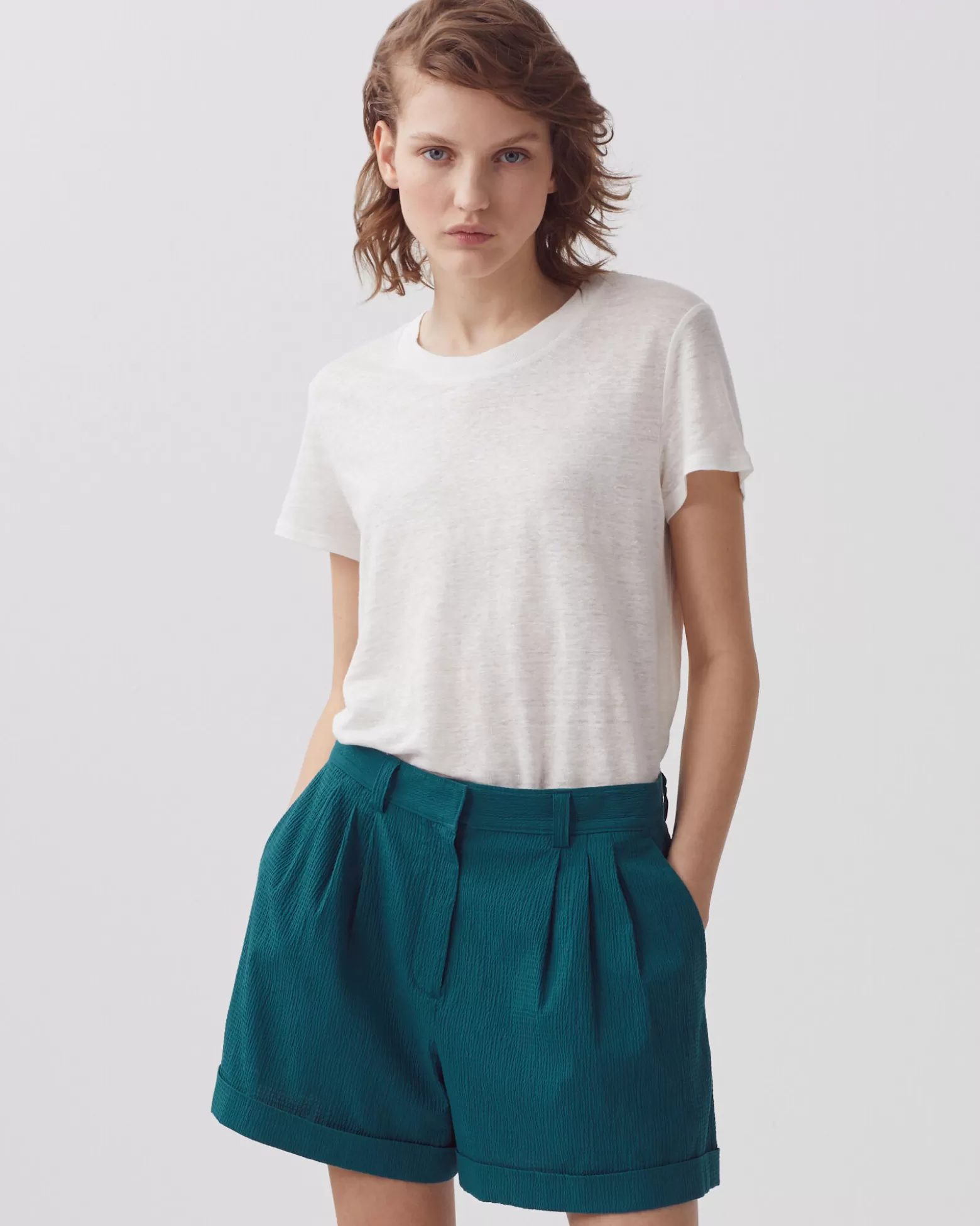 Jupes & Shorts | Comptoir des Cotonniers Short En Coton 0678 Gulf Coast Blue