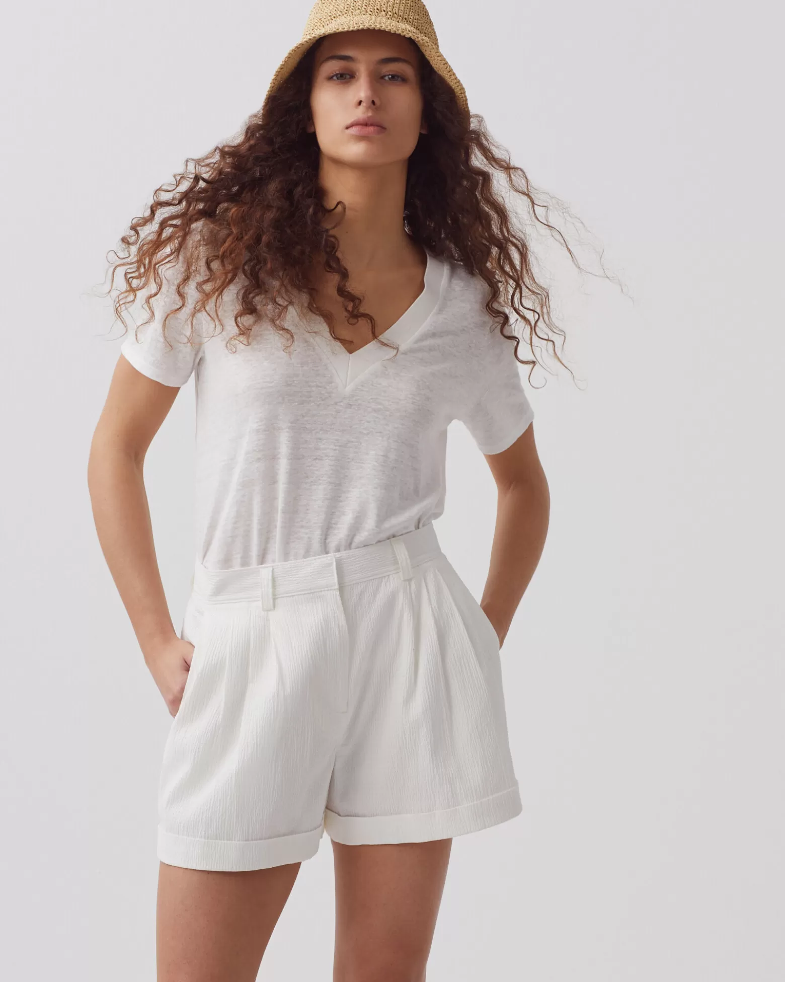Jupes & Shorts | Comptoir des Cotonniers Short En Coton 8885 00 White