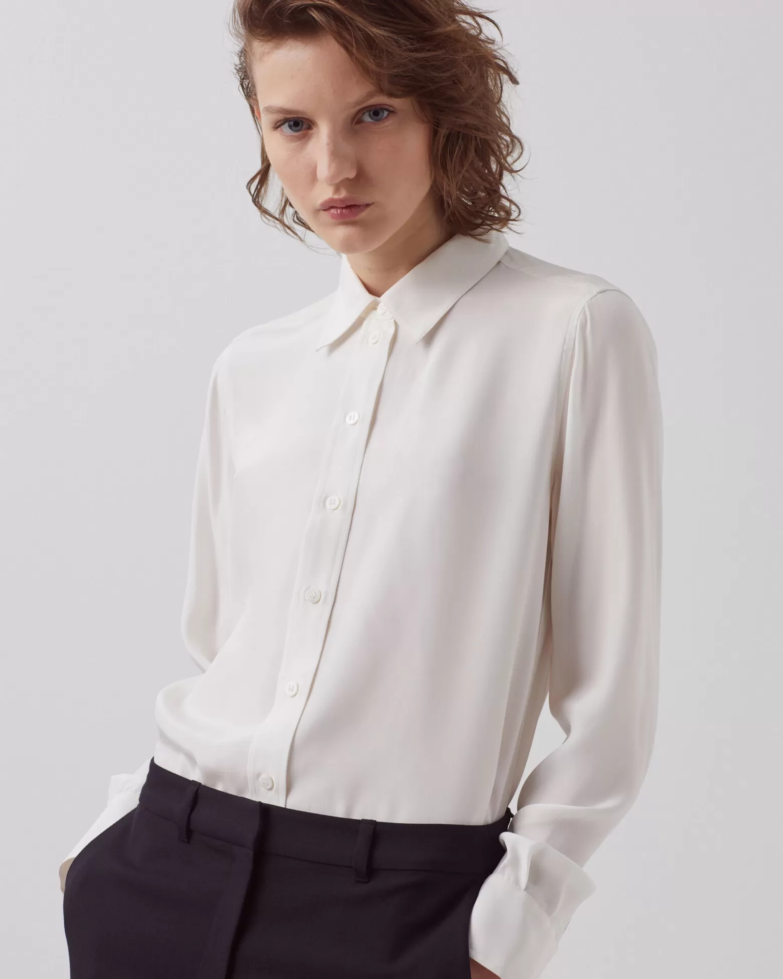 Blouses & Chemises | Comptoir des Cotonniers Sibylle - Chemise En Soie Optical White