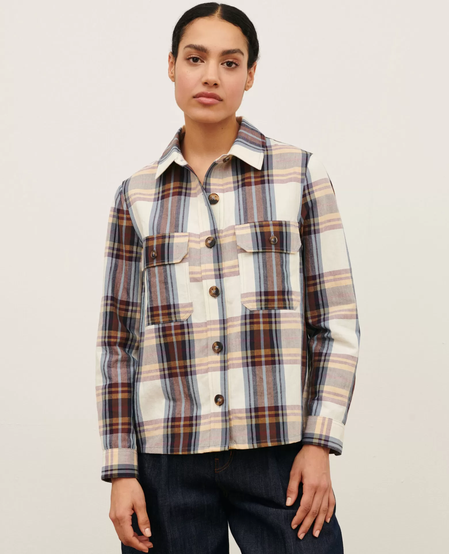 Blouses & Chemises | Comptoir des Cotonniers Surchemise En Coton Melange 0180 Wine