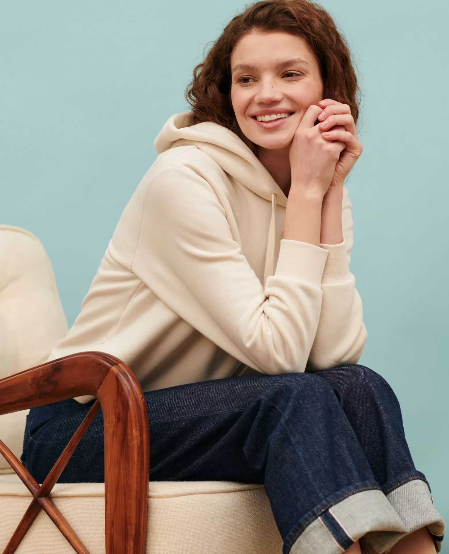 Maille | Comptoir des Cotonniers Sweatshirt A Capuche 0107 Off White