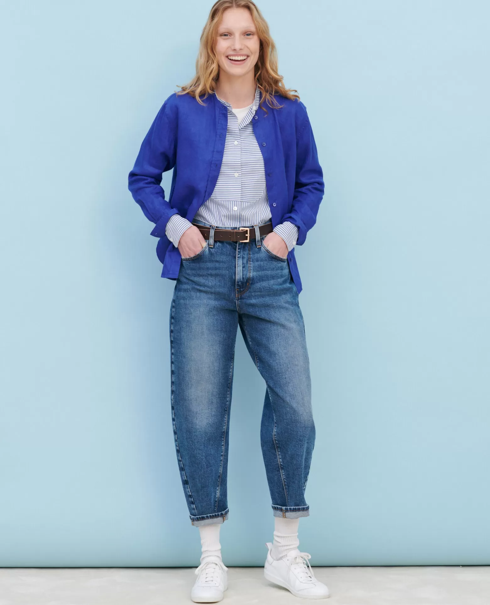 Jeans | Comptoir des Cotonniers Sydonie - Balloon - Jean 7/8E En Coton 7208C 107 Denim Blue