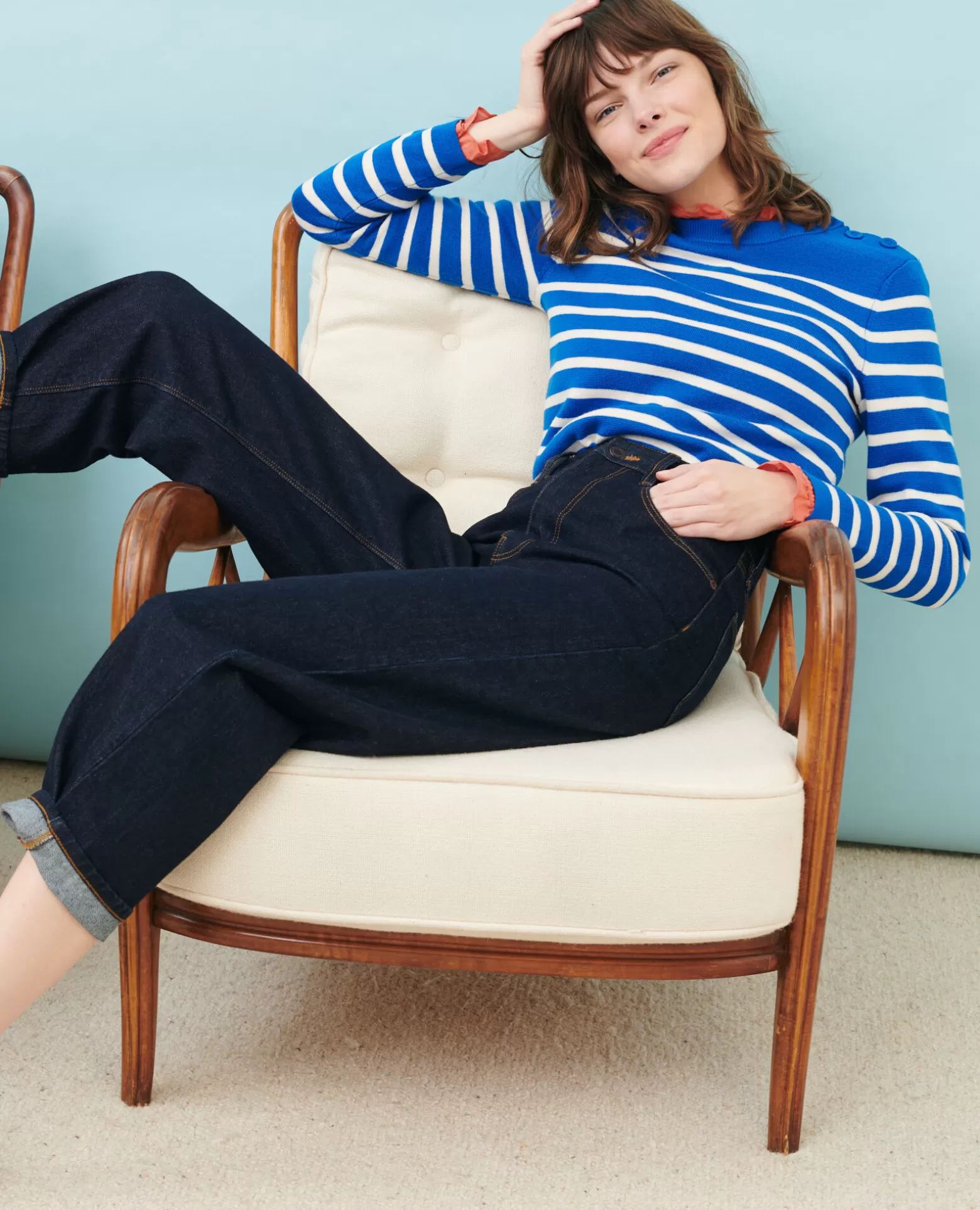 Jeans | Comptoir des Cotonniers Sydonie - Balloon - Jean Ample 7/8E Taille Haute Denim Rinse
