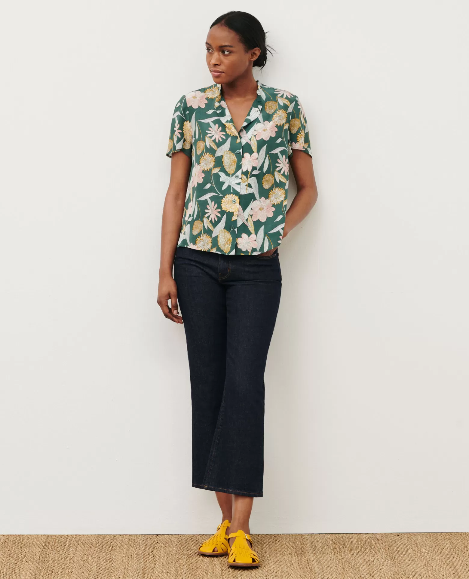 Blouses & Chemises | Comptoir des Cotonniers Top A Manches Courtes 0331 Kaki Aubepine