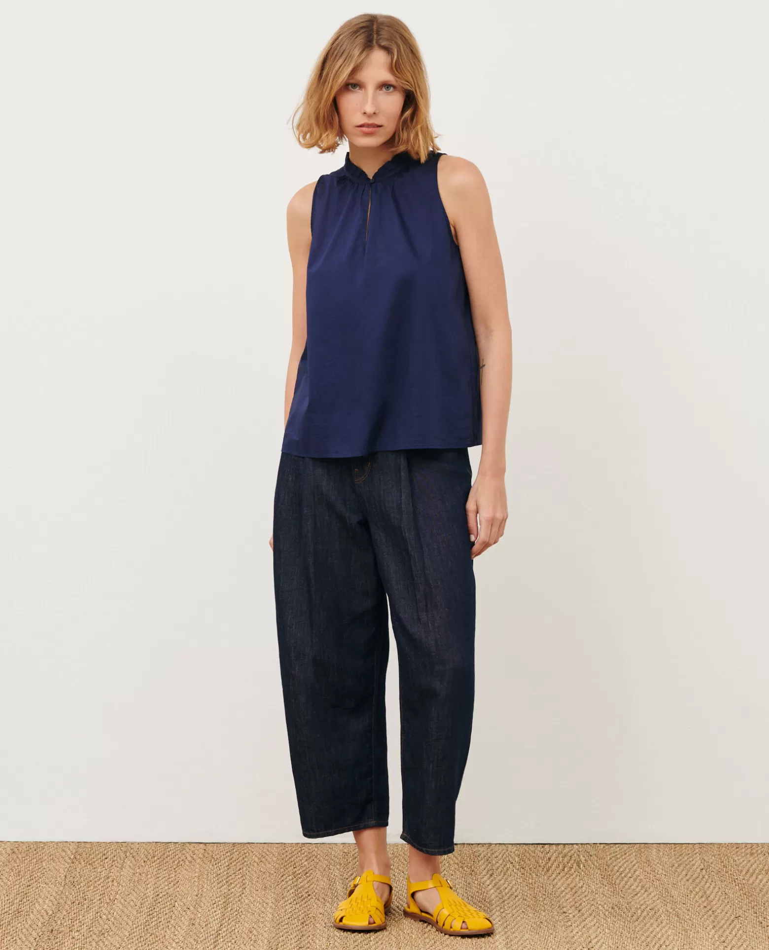 Blouses & Chemises | Comptoir des Cotonniers Top En Voile De Coton 68 Blue