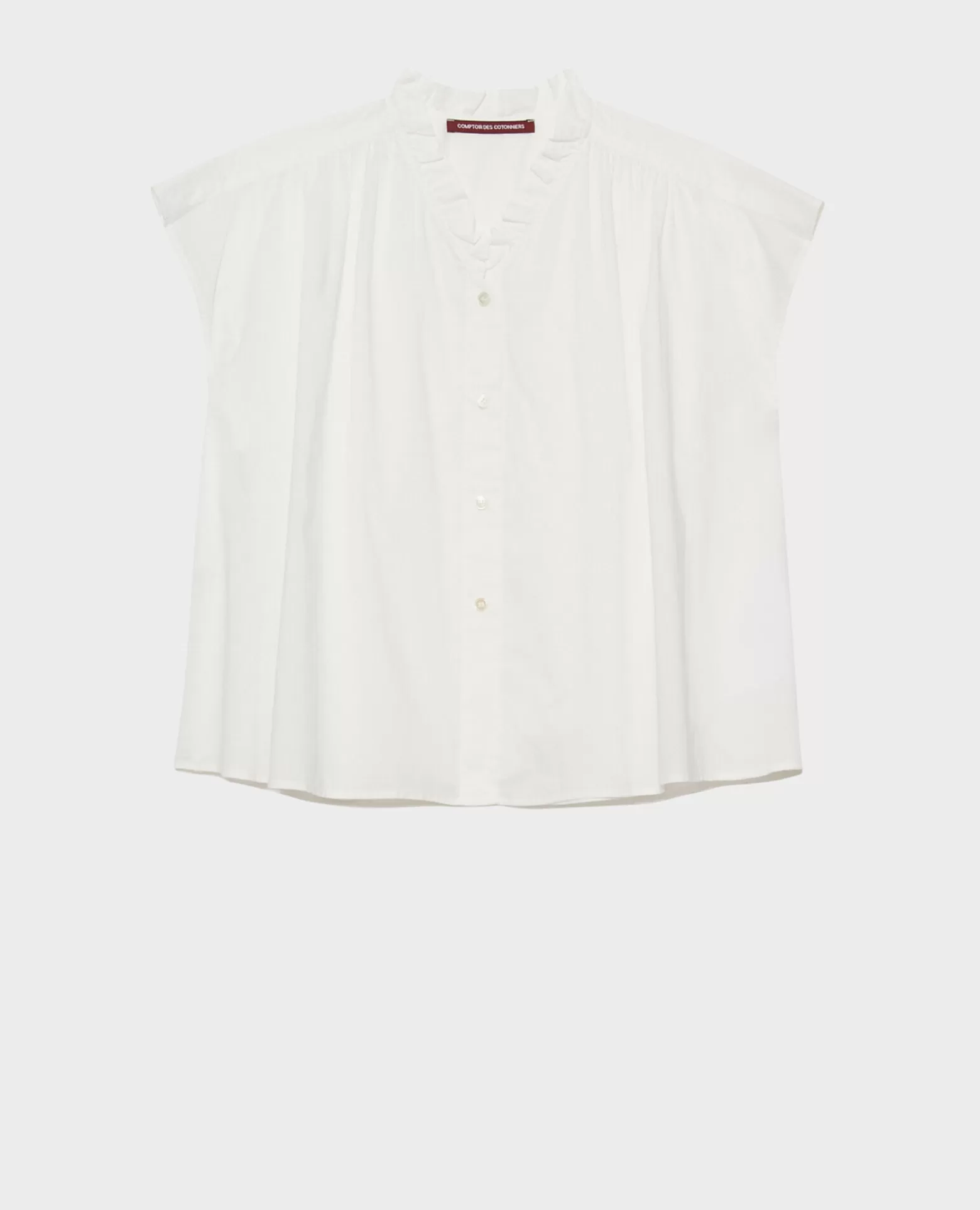 Blouses & Chemises | Comptoir des Cotonniers Top En Voile De Coton 01 White