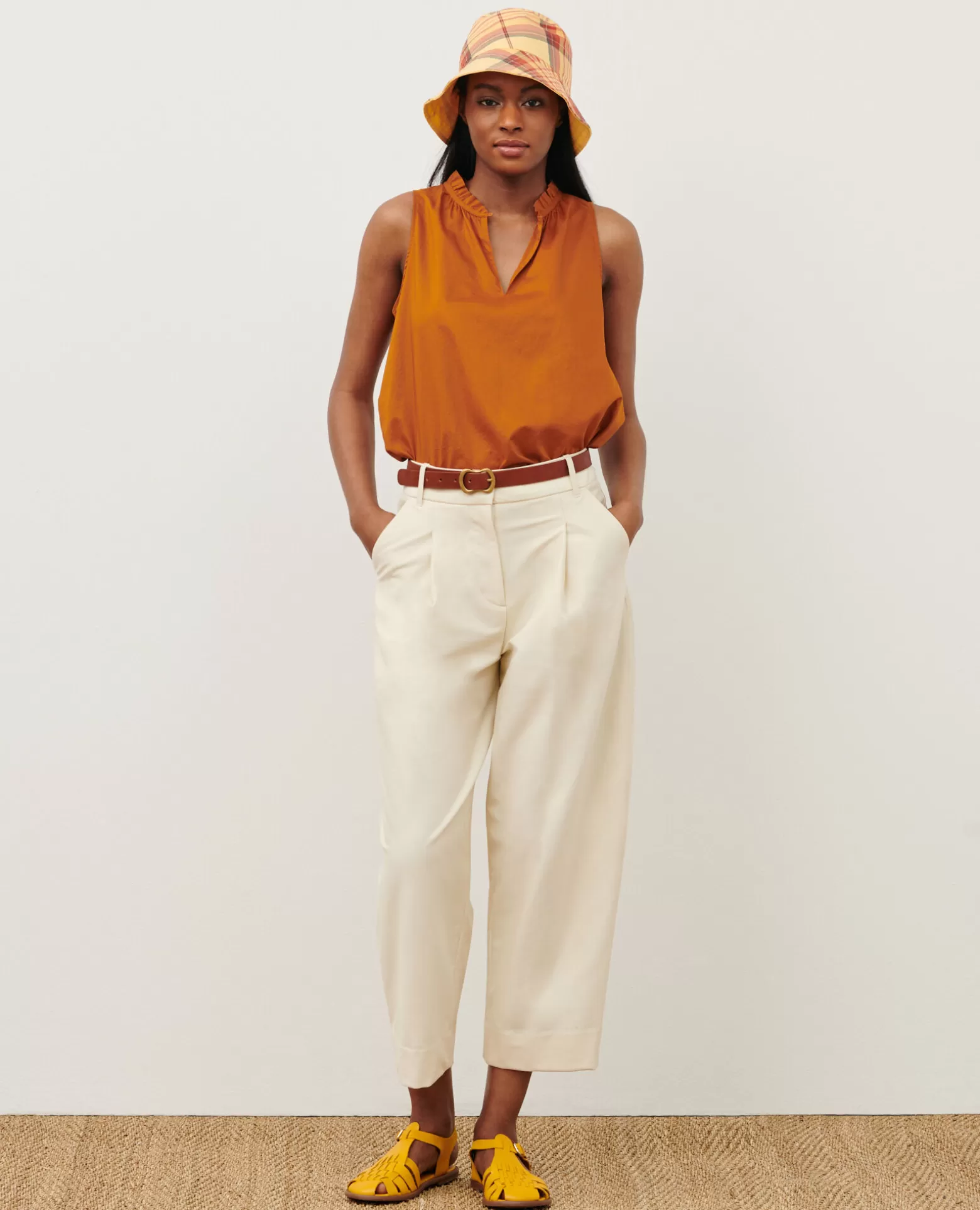 Blouses & Chemises | Comptoir des Cotonniers Top En Voile De Coton 29 Orange