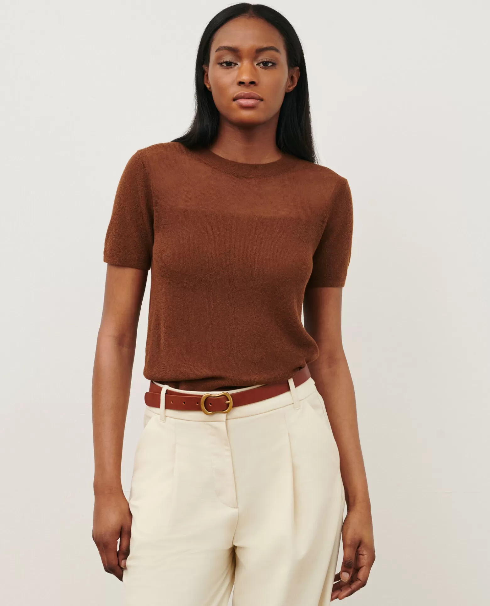 Tops | Comptoir des Cotonniers Top Manches Courtes 0360 Emperador Brown