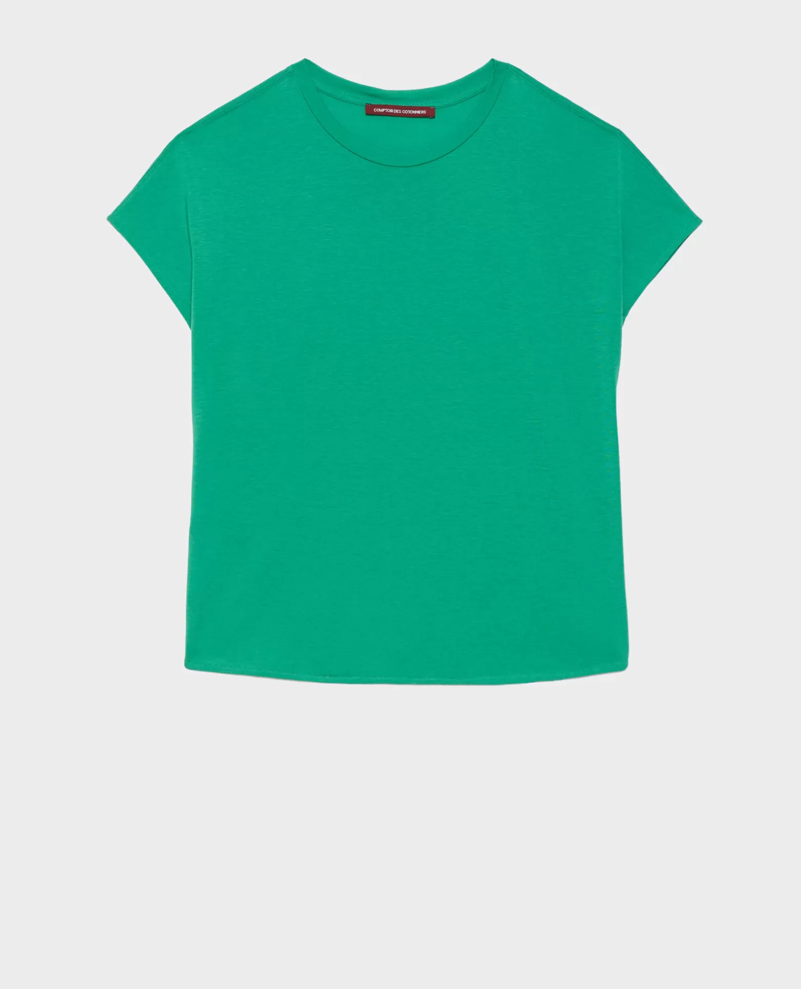 Tops | Comptoir des Cotonniers T-Shirt Ample En Coton 0542 Pine Green