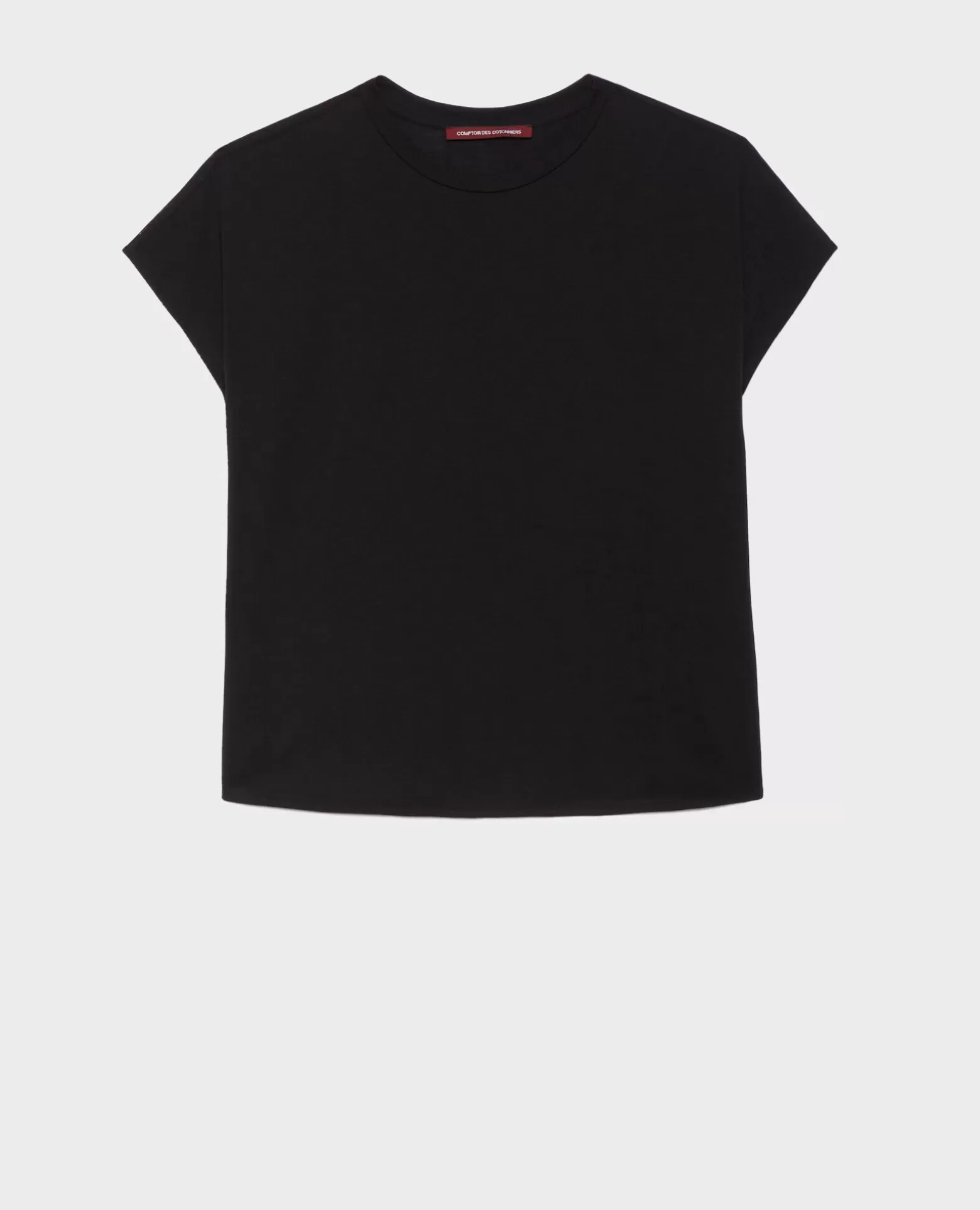 Tops | Comptoir des Cotonniers T-Shirt Ample En Coton 4216 Black_Beauty