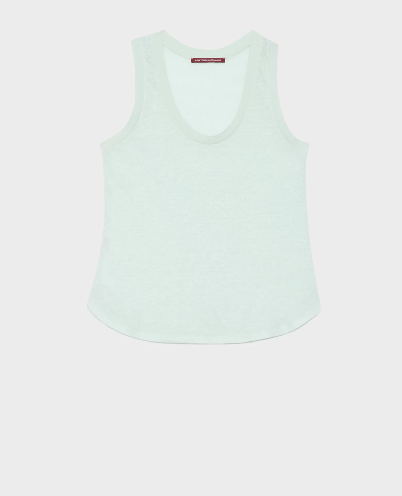 Tops | Comptoir des Cotonniers T-Shirt Sans Manches En Lin 0500 Surf Spray Green