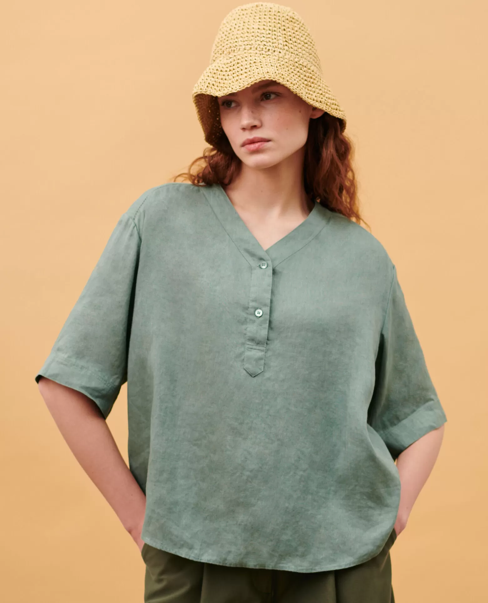 Blouses & Chemises | Comptoir des Cotonniers Tunique Ample En Lin 0381 Dark Forest