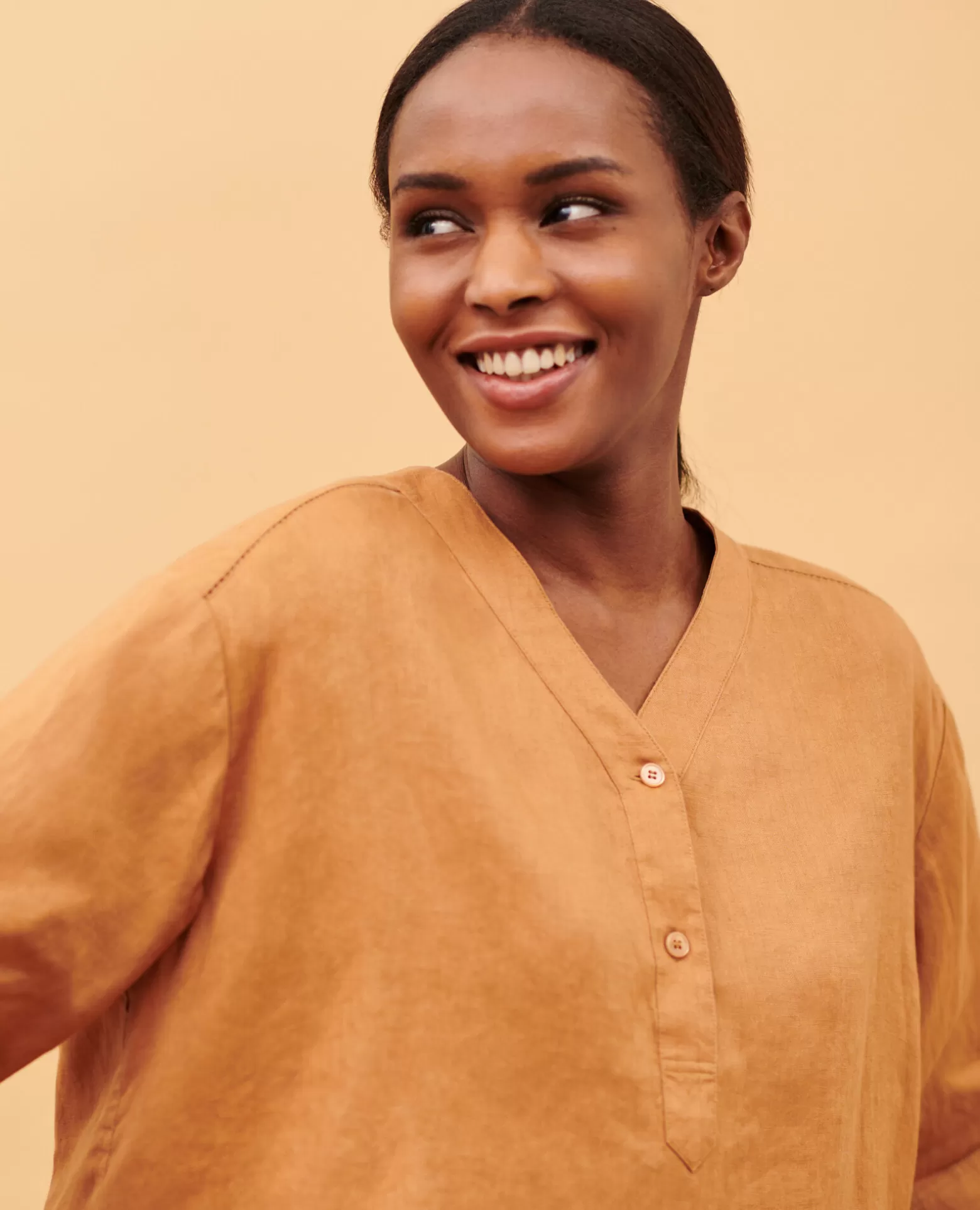 Blouses & Chemises | Comptoir des Cotonniers Tunique Ample En Lin 0320 Almond Brown
