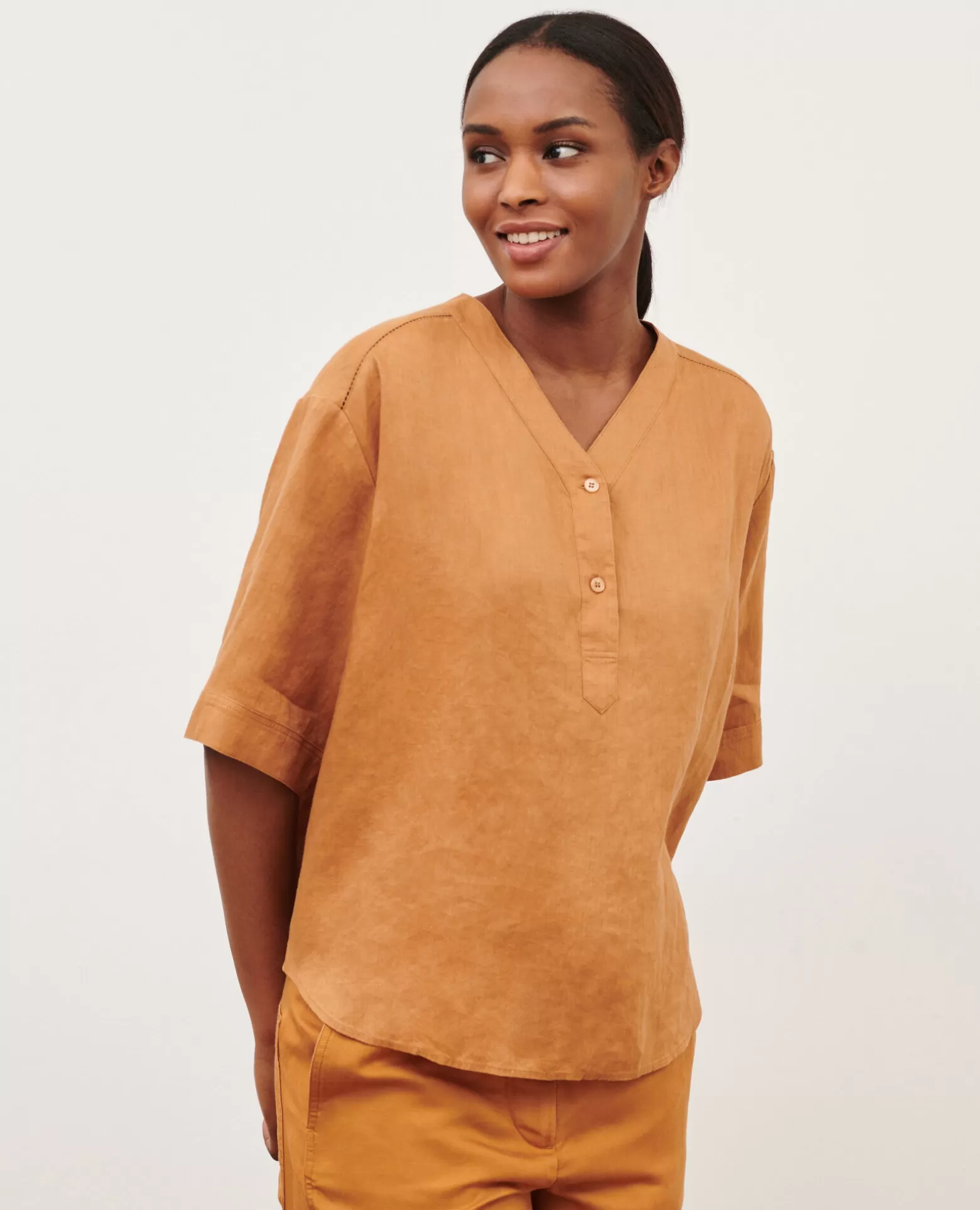 Blouses & Chemises | Comptoir des Cotonniers Tunique Ample En Lin 0320 Almond Brown