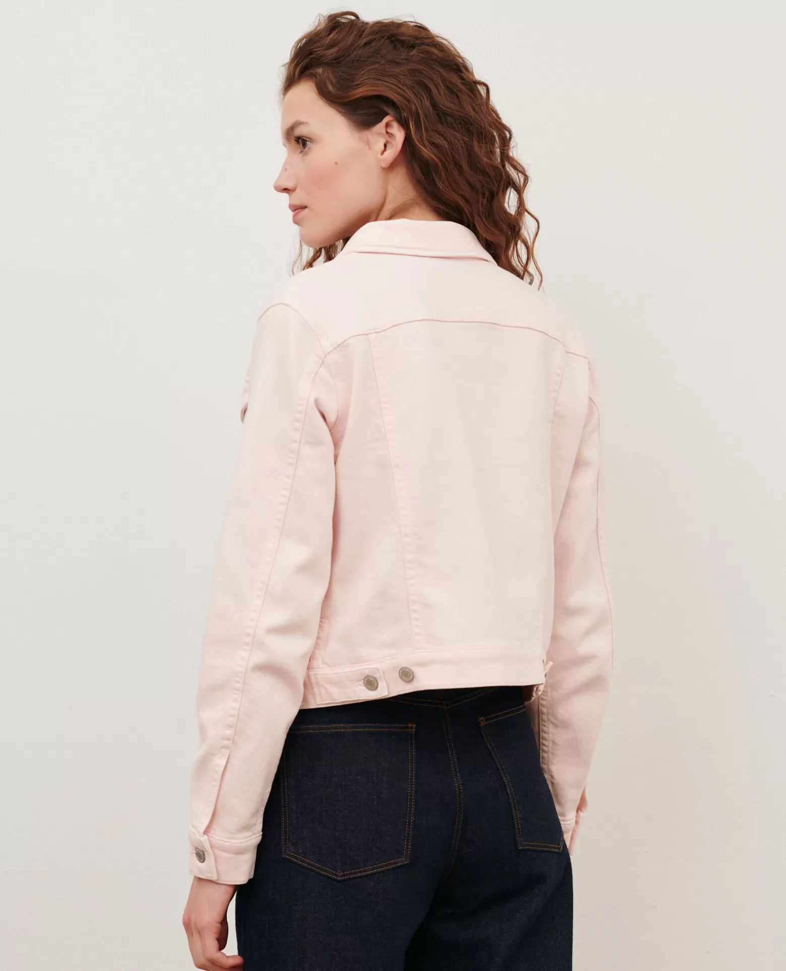 Vestes & Trenchs | Comptoir des Cotonniers Veste Courte En Jean 0100 Pink Marshmallow