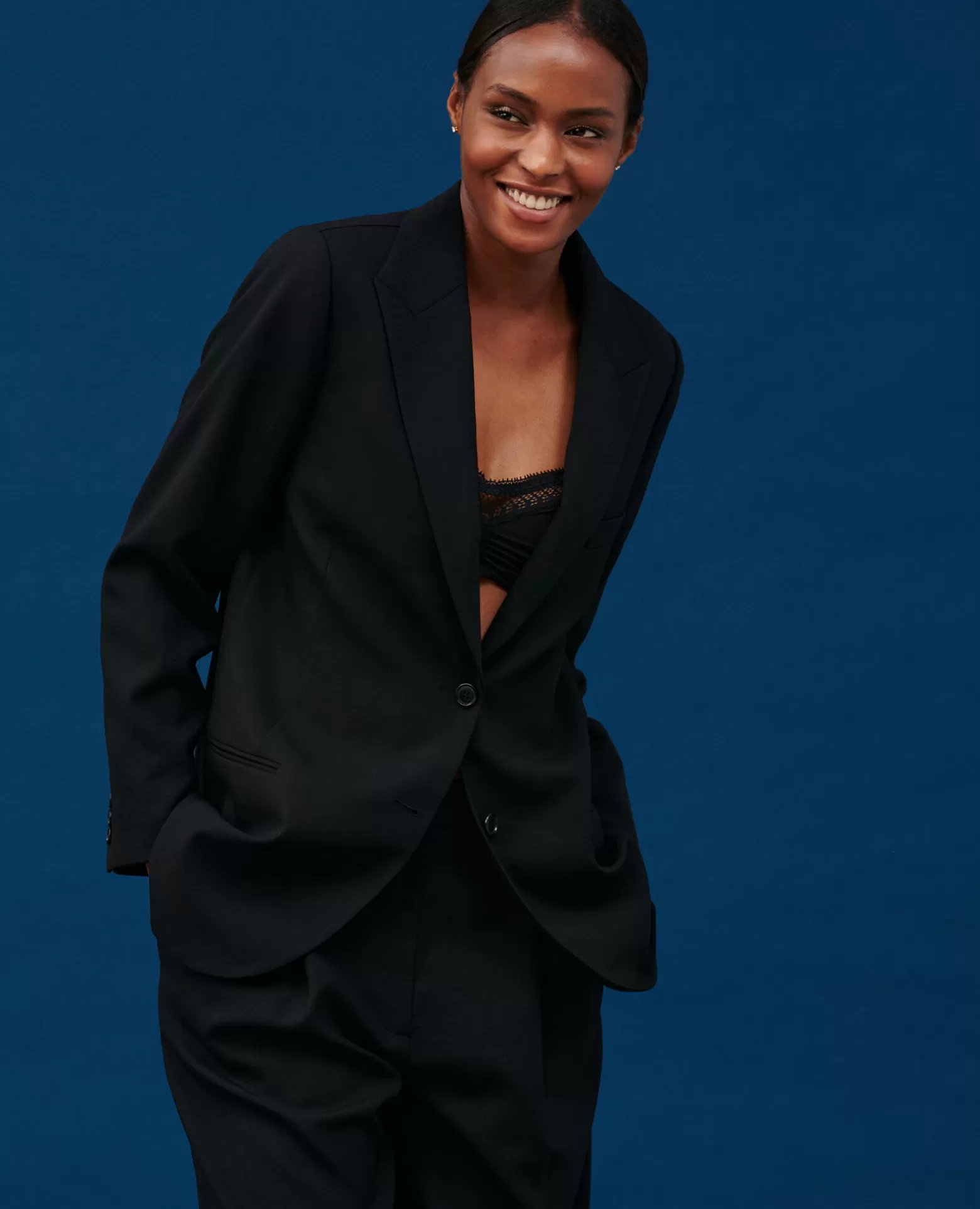Vestes & Trenchs | Comptoir des Cotonniers Veste De Blazer En Laine 4216 Black_Beauty