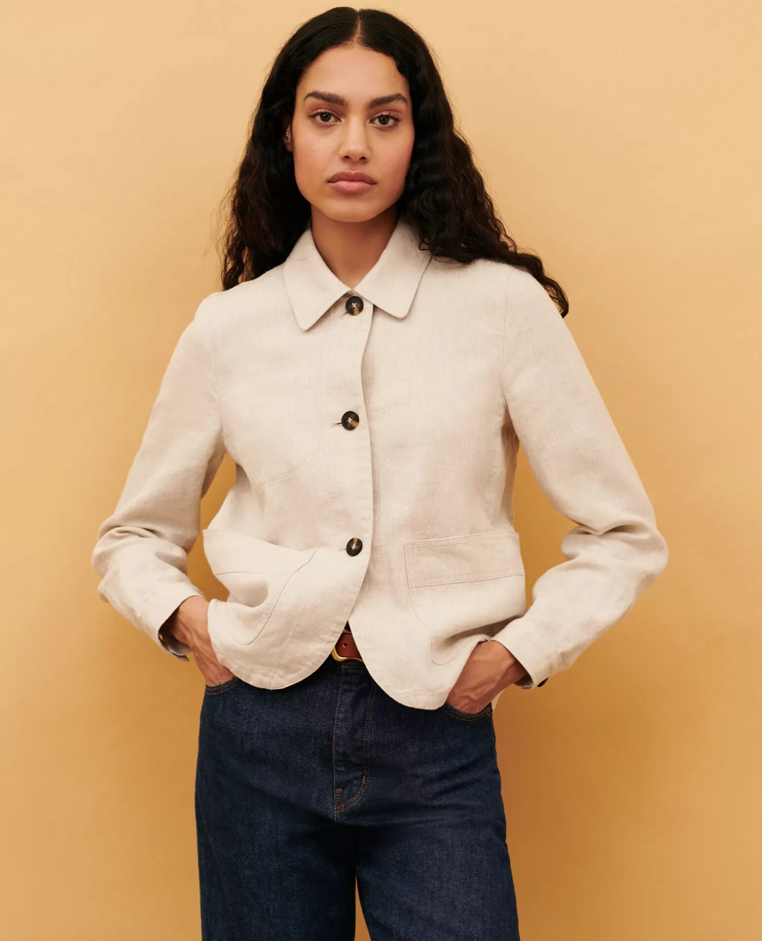 Vestes & Trenchs | Comptoir des Cotonniers Veste En Lin 0310 Beige Natural