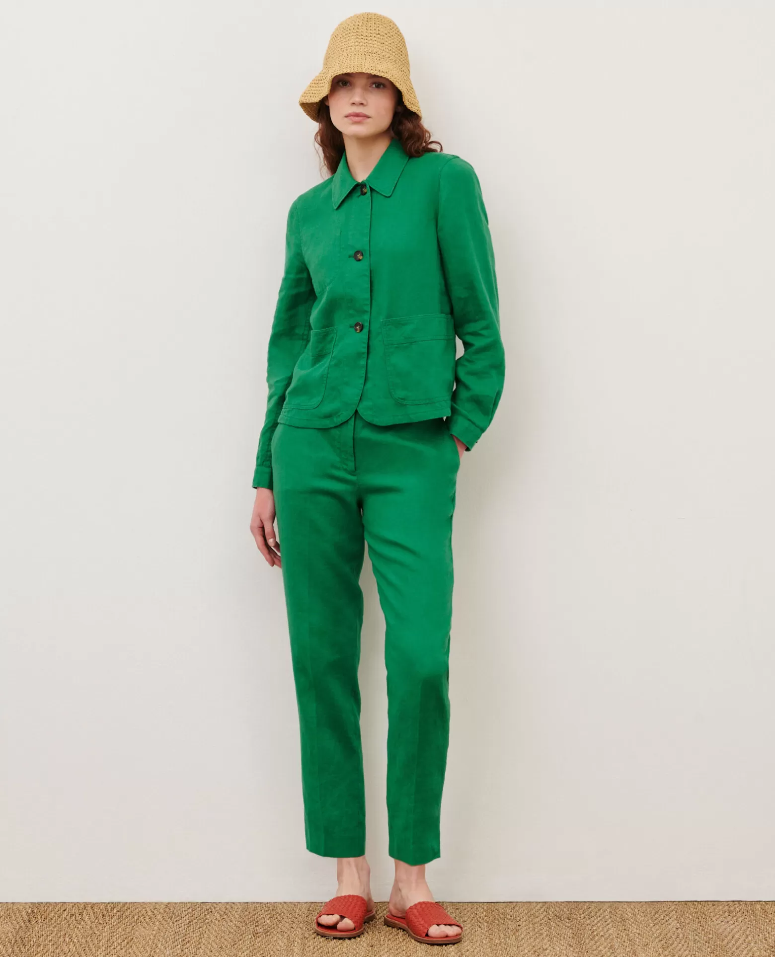 Vestes & Trenchs | Comptoir des Cotonniers Veste En Lin 0542 Pine Green