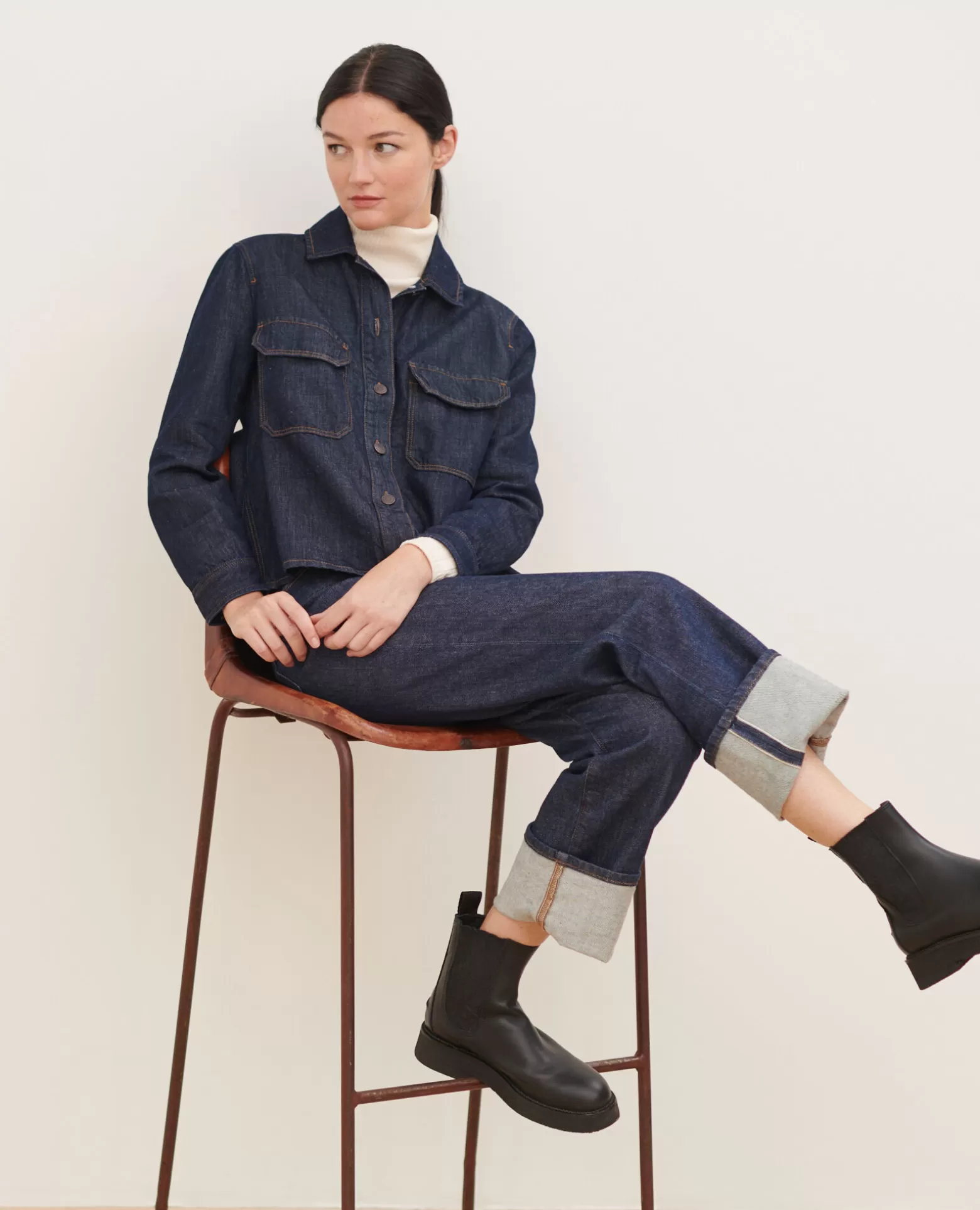 Vestes & Trenchs | Comptoir des Cotonniers Veste En Toile Denim 0681 Rinse Denim