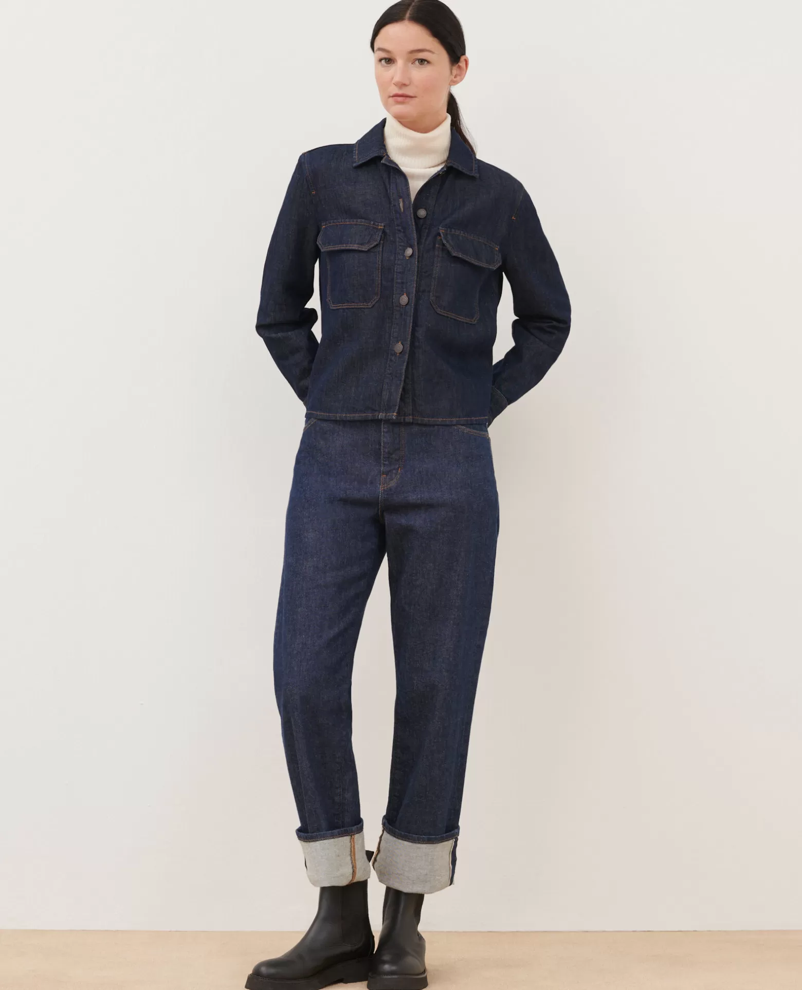 Vestes & Trenchs | Comptoir des Cotonniers Veste En Toile Denim 0681 Rinse Denim