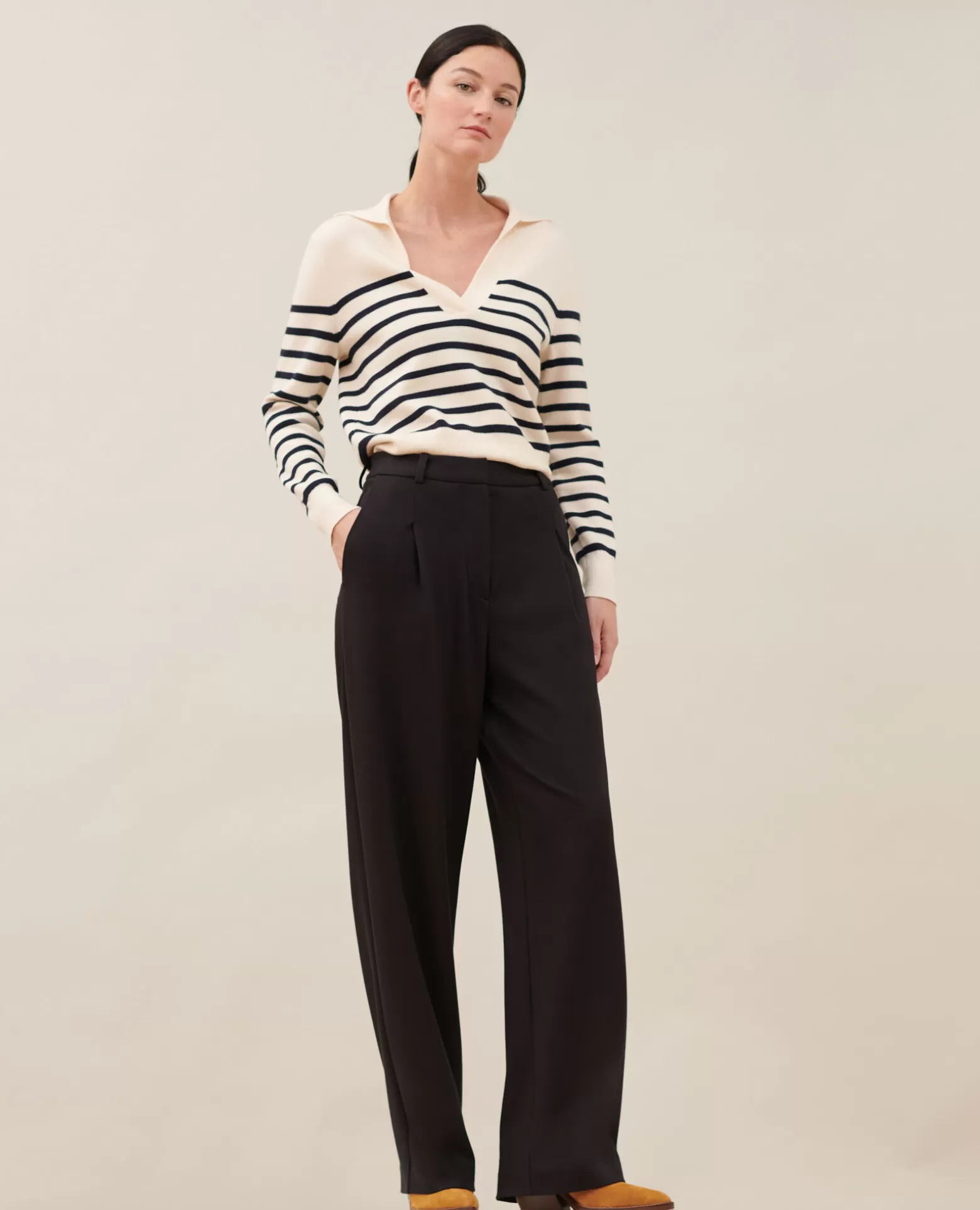 Pantalons | Comptoir des Cotonniers Yvonne - Pantalon Ample 8853 09 Black