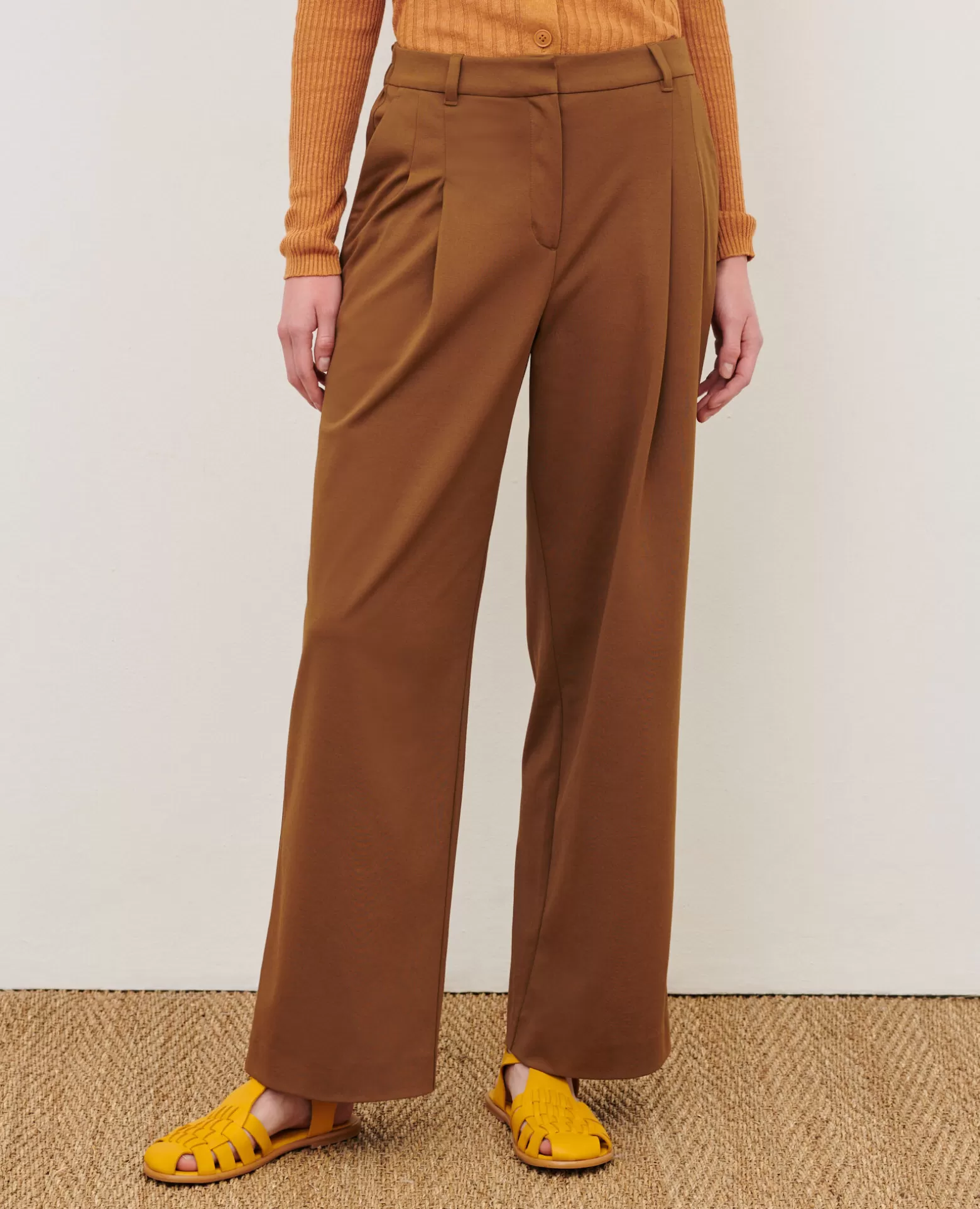 Pantalons | Comptoir des Cotonniers Yvonne - Pantalon Ample 0341 Cofee Liqueur