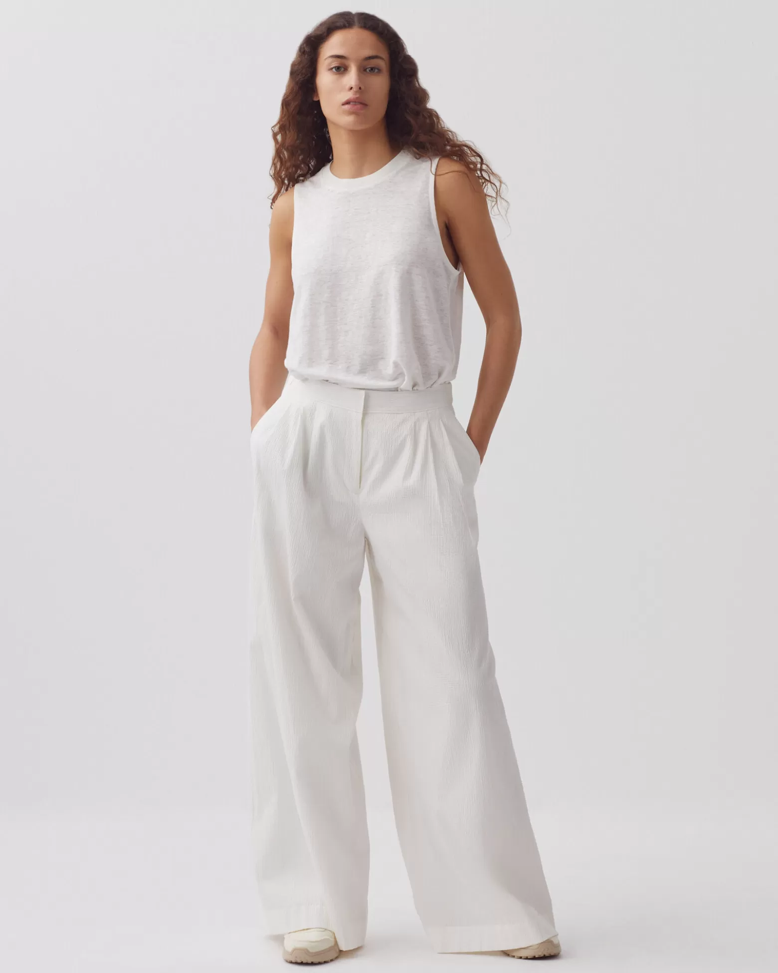 Pantalons | Comptoir des Cotonniers Yvonne - Pantalon Ample En Coton 8885 00 White