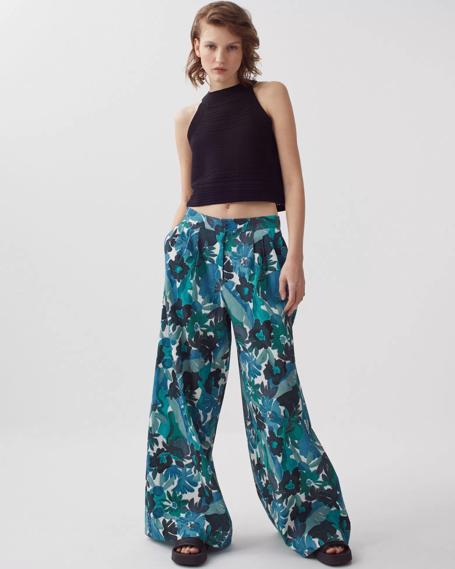 Pantalons | Comptoir des Cotonniers Yvonne - Pantalon Ample En Coton 0522 Palmeraie Green
