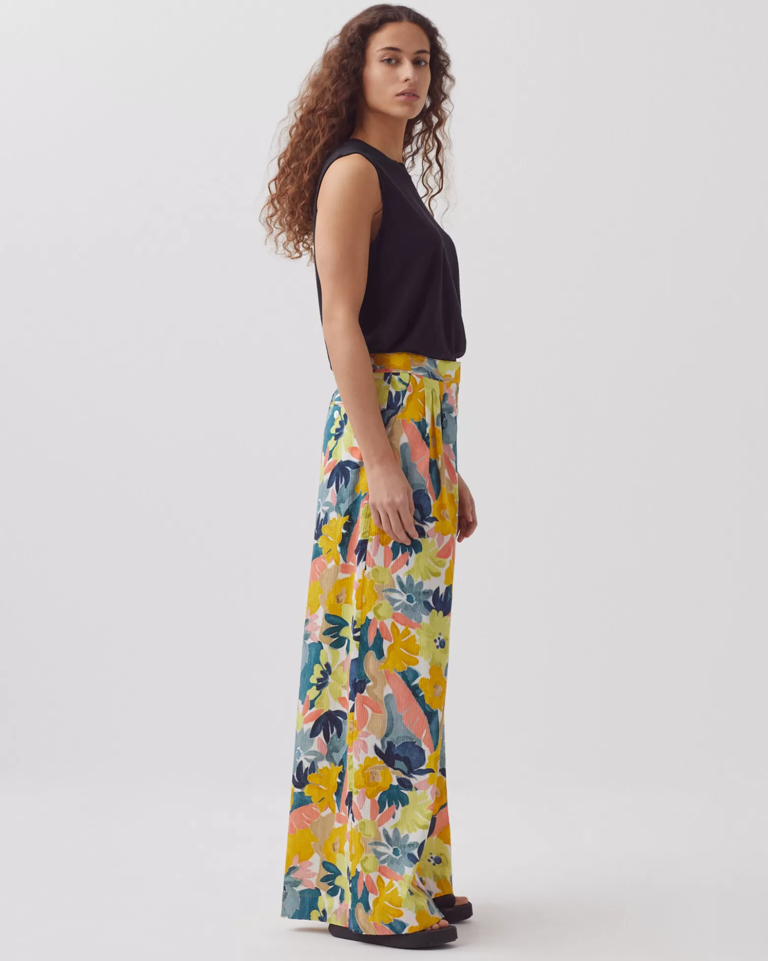 Pantalons | Comptoir des Cotonniers Yvonne - Pantalon Ample En Coton 0430 Palmeraie Yellow