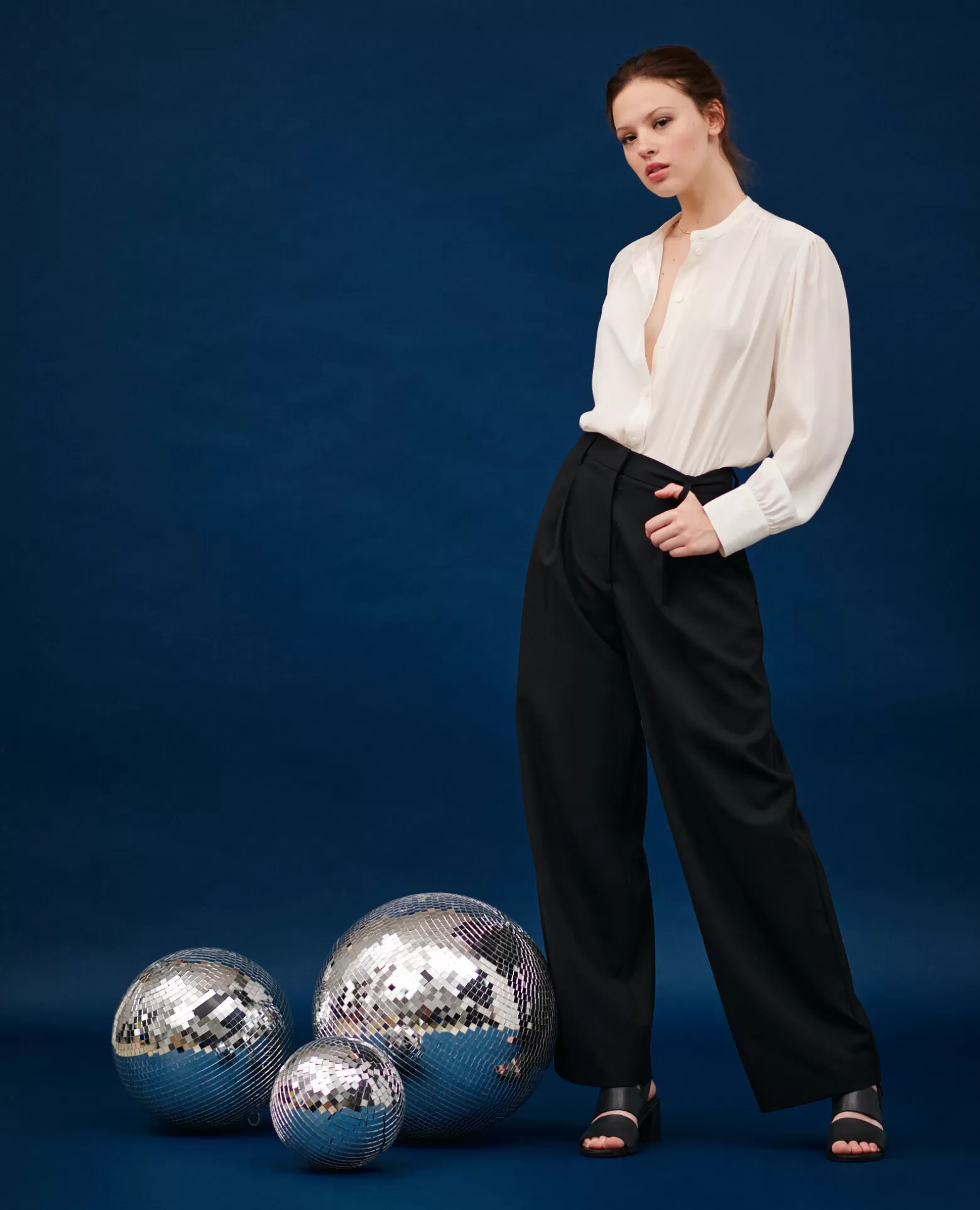 Pantalons | Comptoir des Cotonniers Yvonne - Pantalon En Laine 4216 Black_Beauty